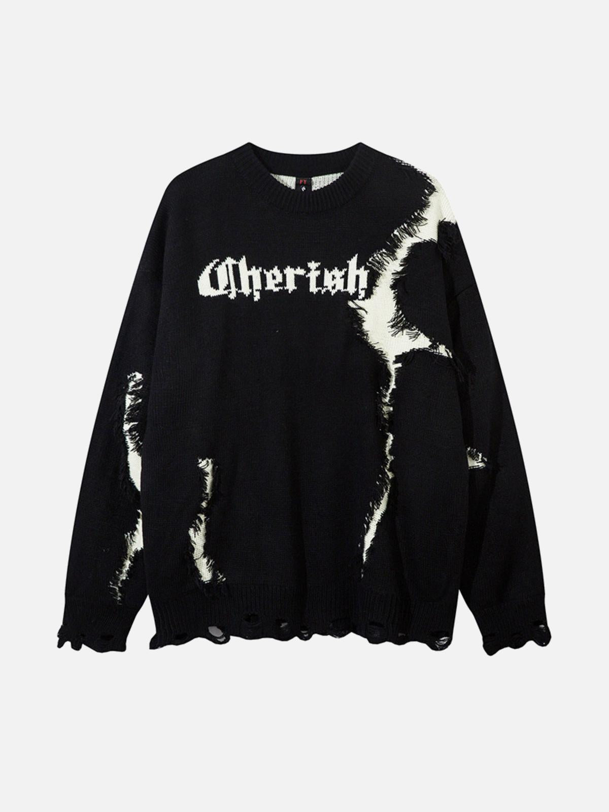 Concert Outfit High Street Irregular Color-Blocking Patchwork Sweater