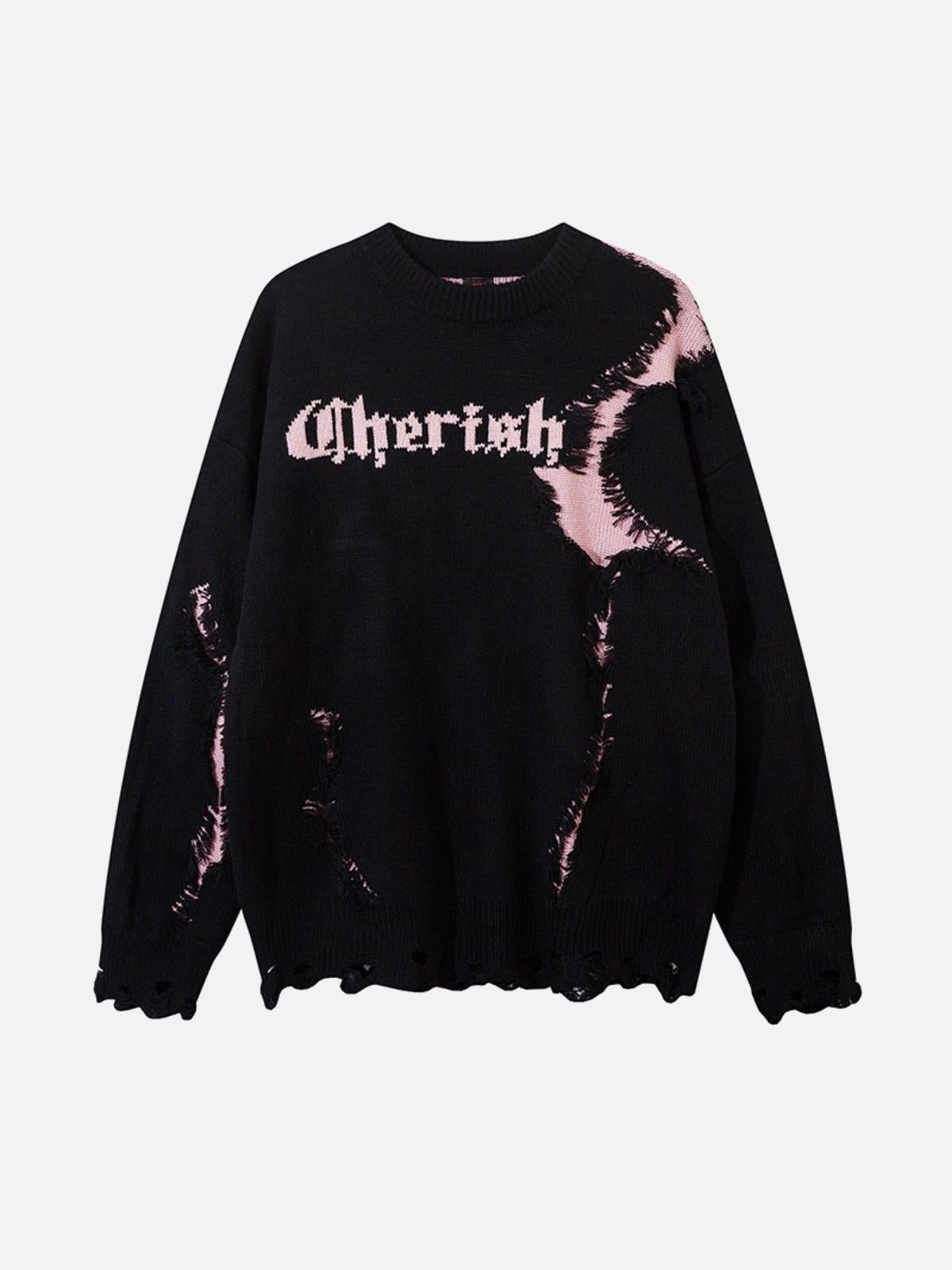 Concert Outfit High Street Irregular Color-Blocking Patchwork Sweater