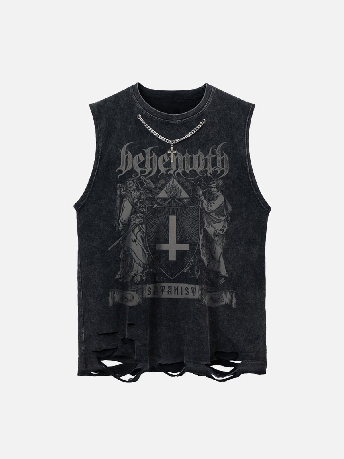 Concert Outfit High Street Ripped Retro Hip-Hop Vest
