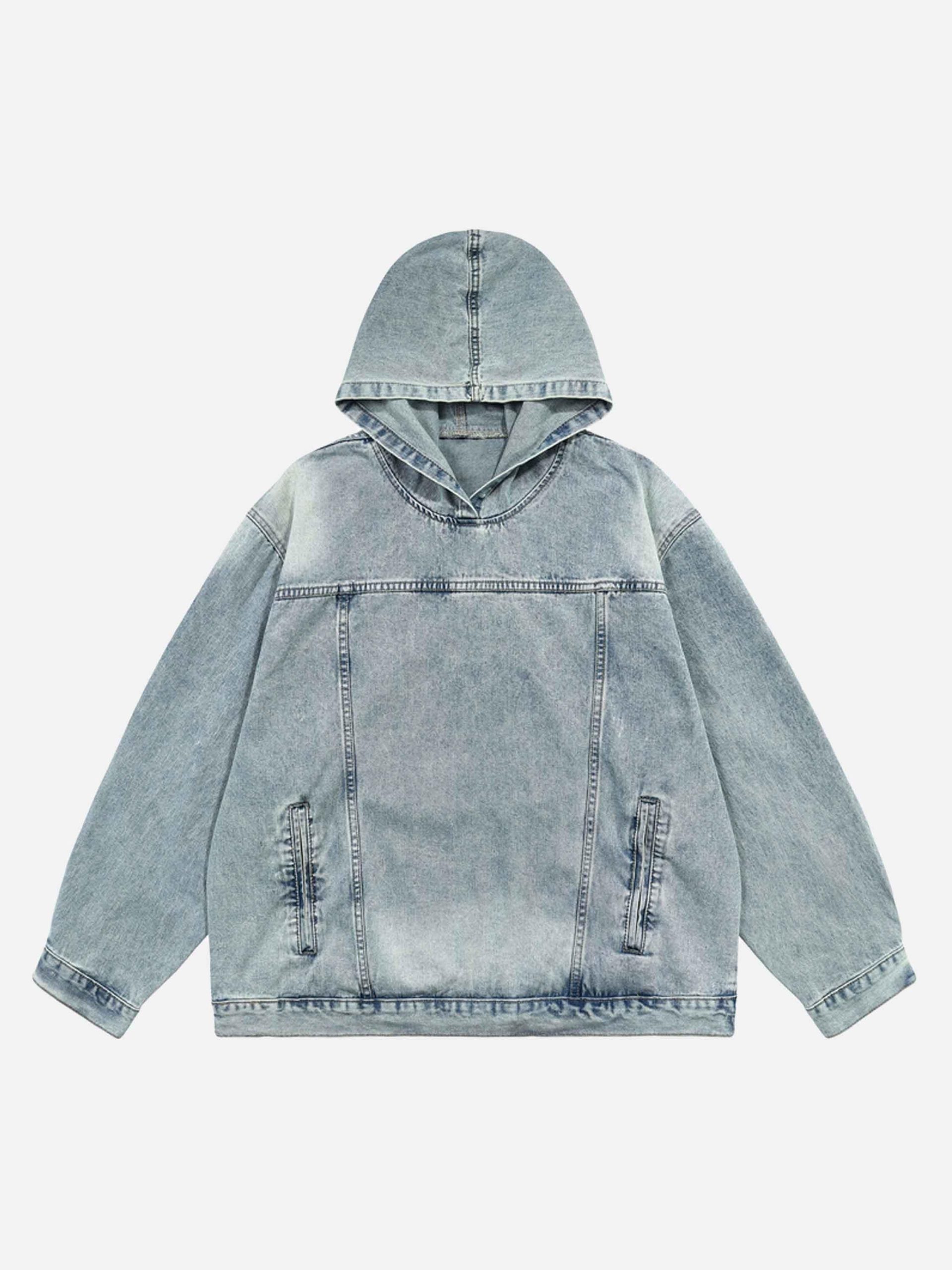 Concert Outfit High Street Washed Denim Hoodie