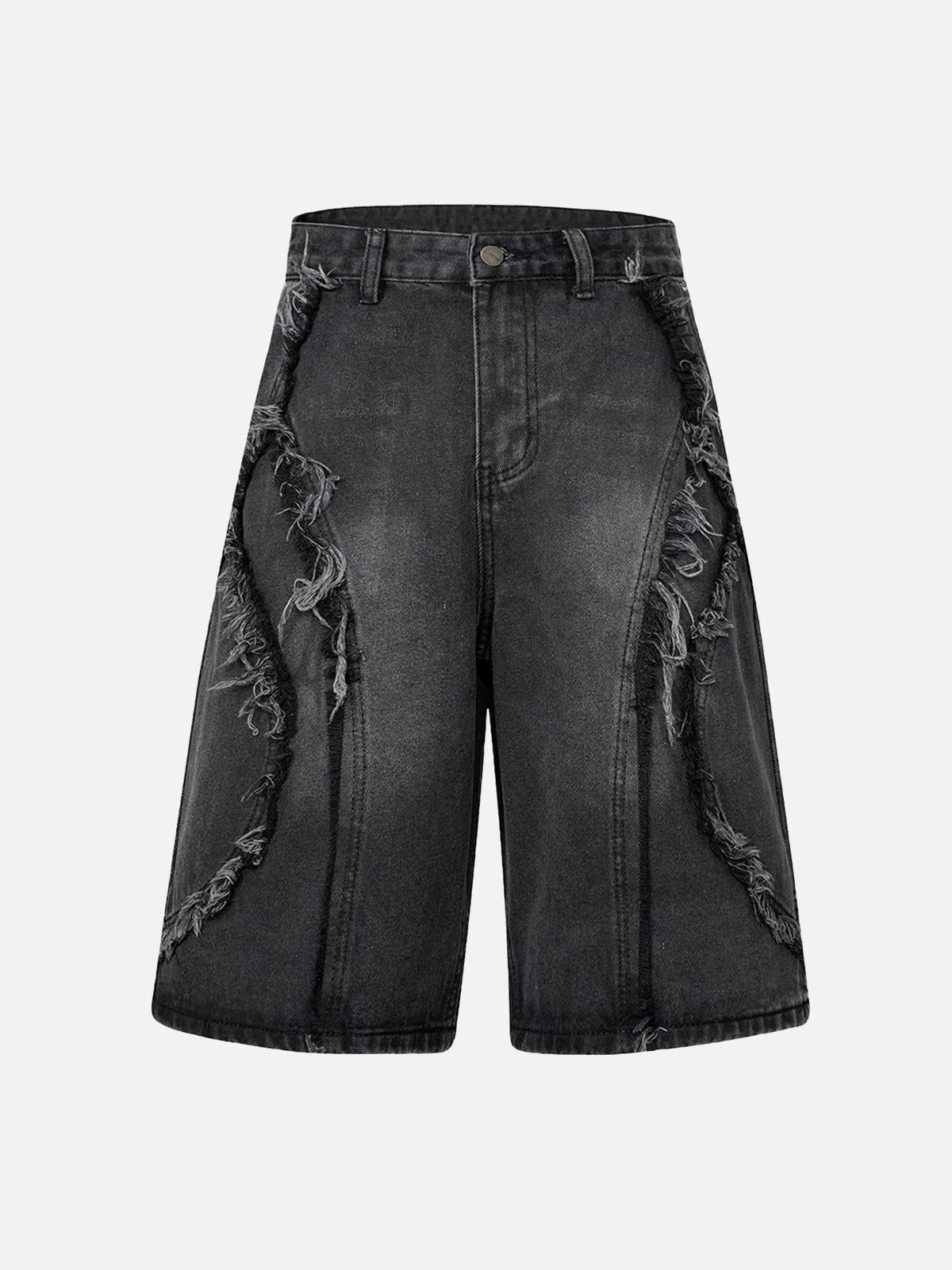 Concert Outfit High Street Washed Distressed Denim Shorts