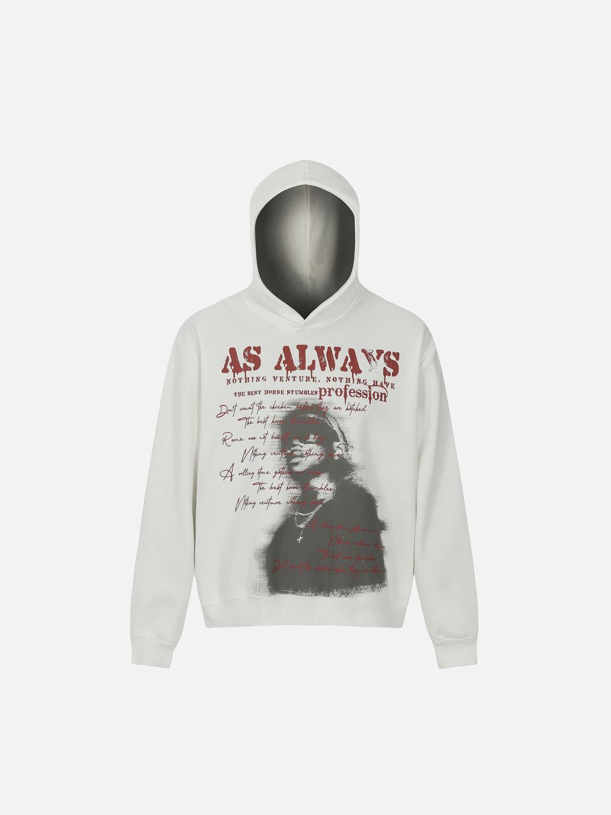 Concert Outfit High Street Washed Print Hoodie