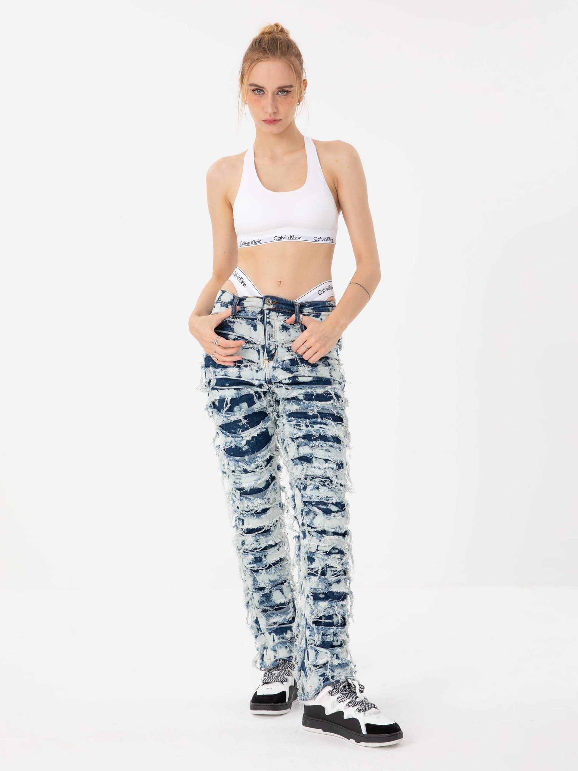 Concert Outfit High Street Washed Slim Fit Jeans
