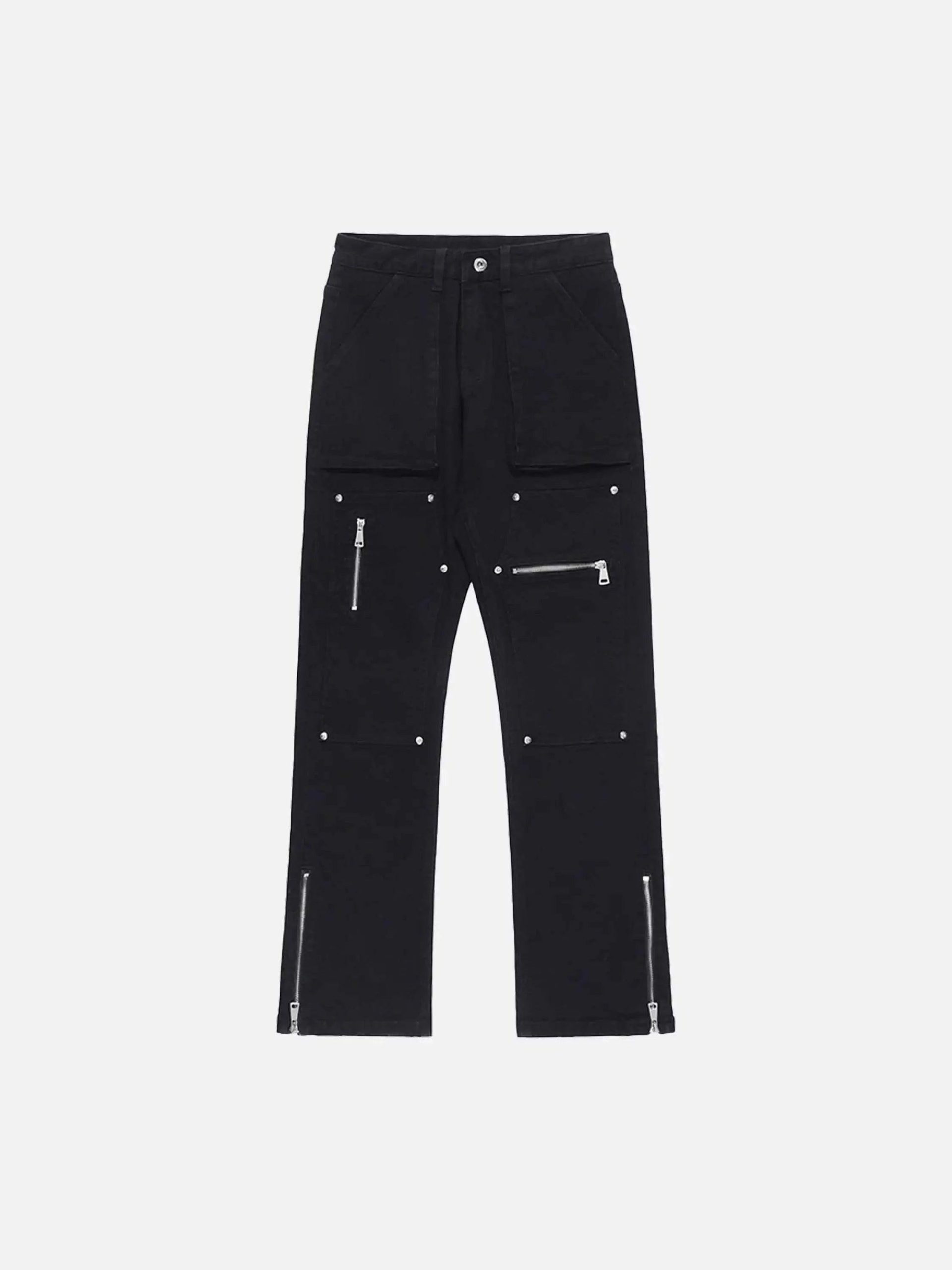 Concert Outfit High Street Zipper Niche Design Straight Pants