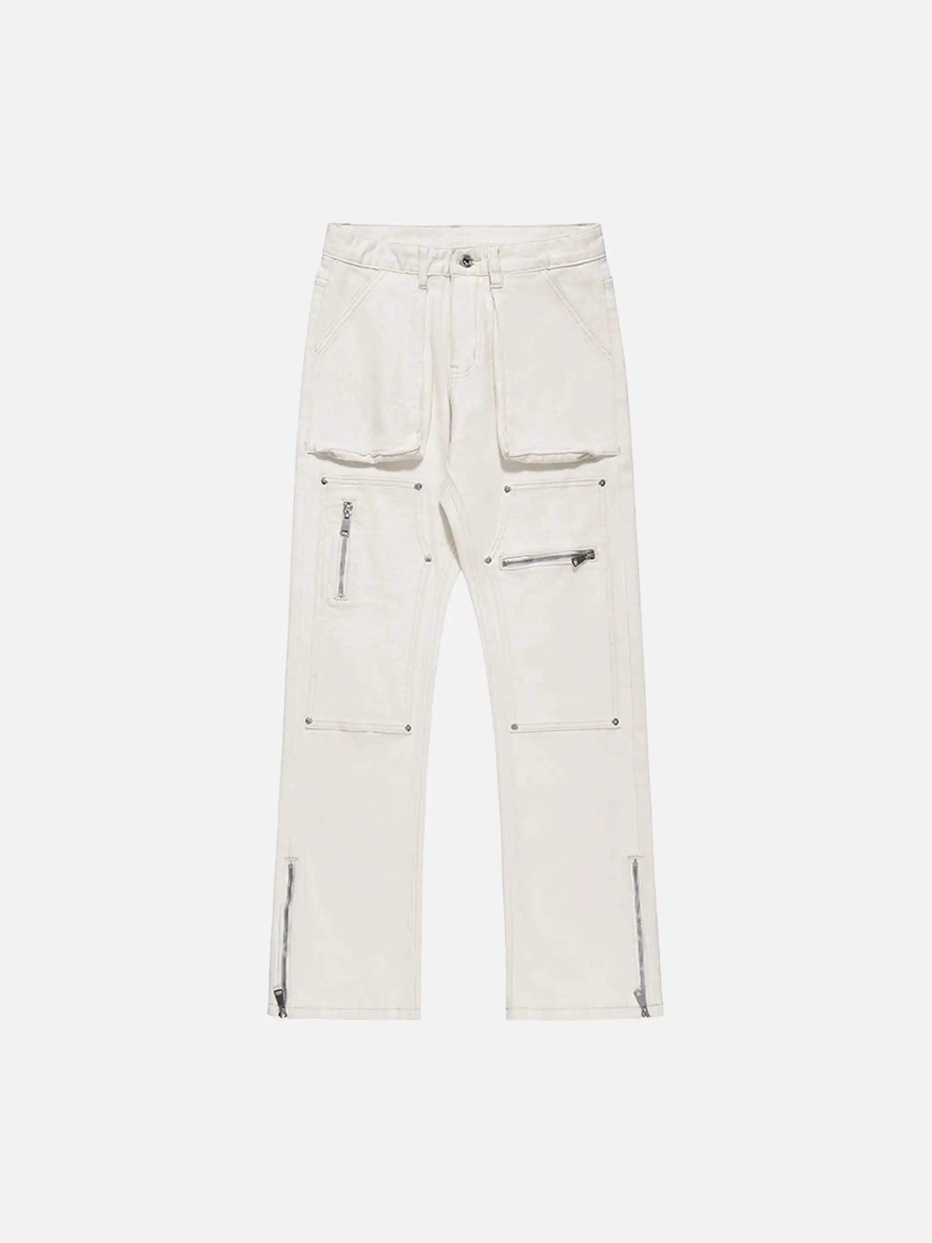 Concert Outfit High Street Zipper Niche Design Straight Pants