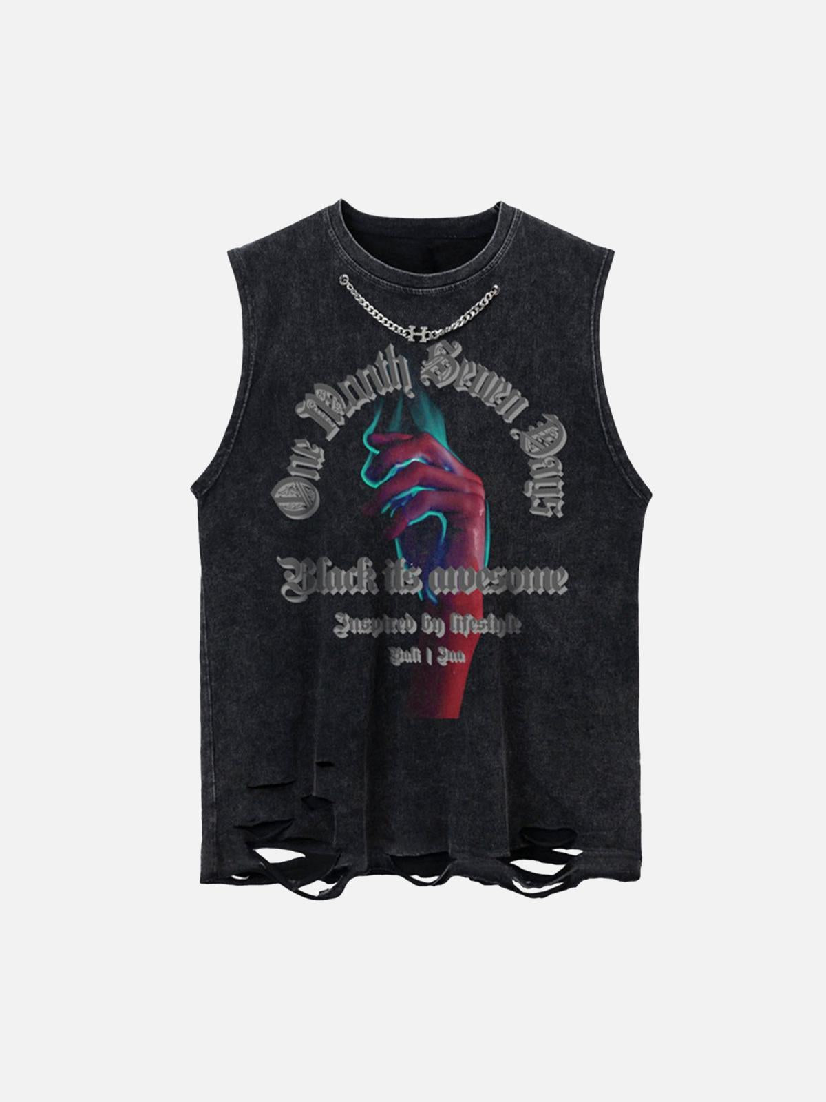 Concert Outfit Hip-Hop Loose Washed Undershirt