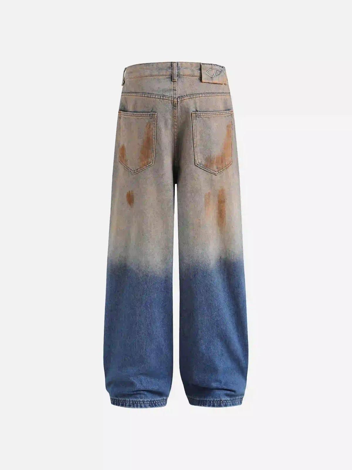 Concert Outfit Hip-Hop Ripped Mud-Dyed Jeans