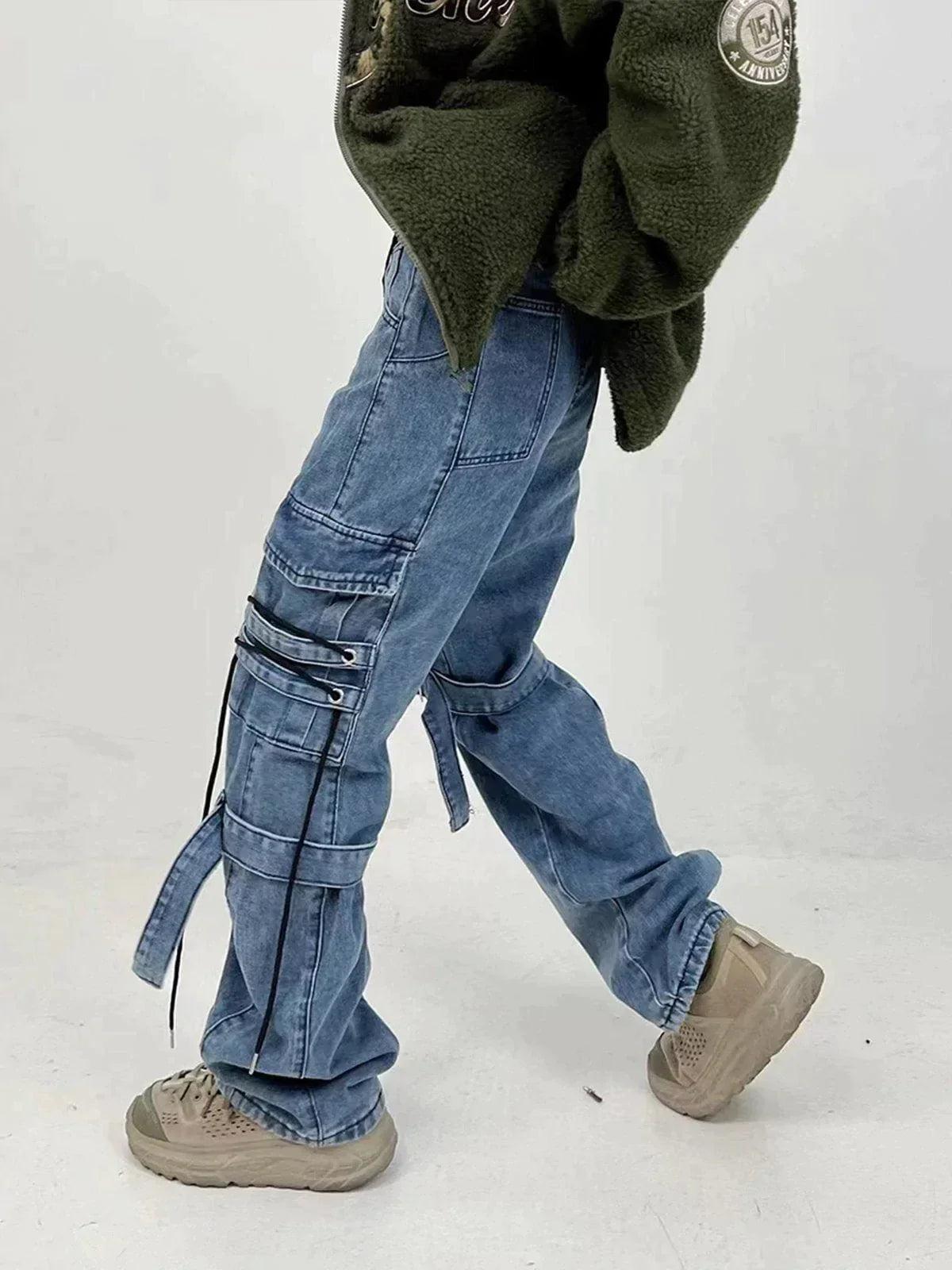 Concert Outfit Hip Hop Straps Jeans