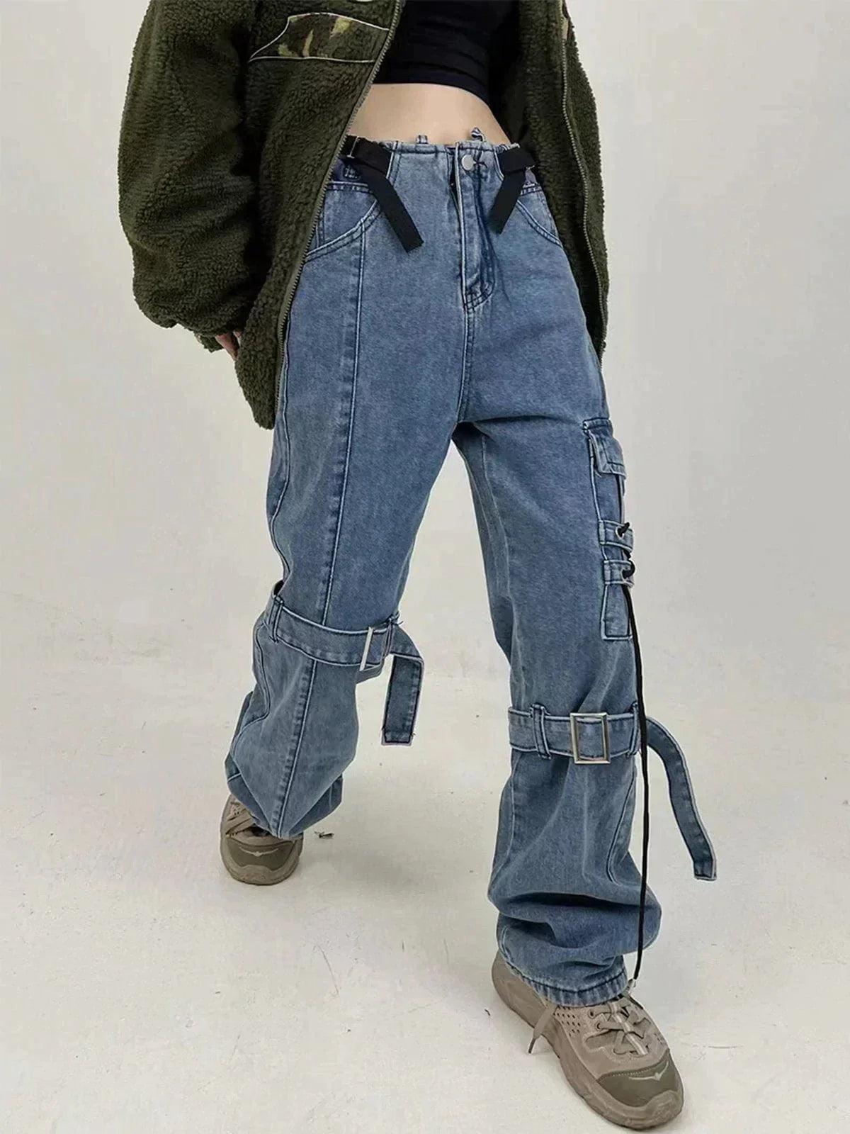 Concert Outfit Hip Hop Straps Jeans