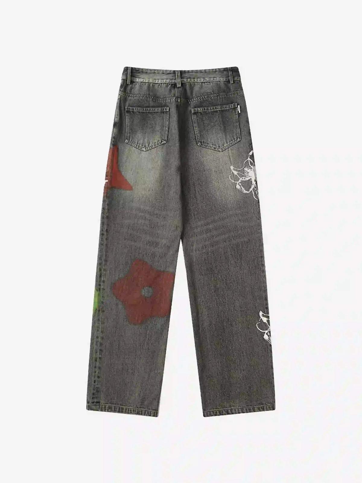 Concert Outfit Hip Hop Street Graffiti Jeans