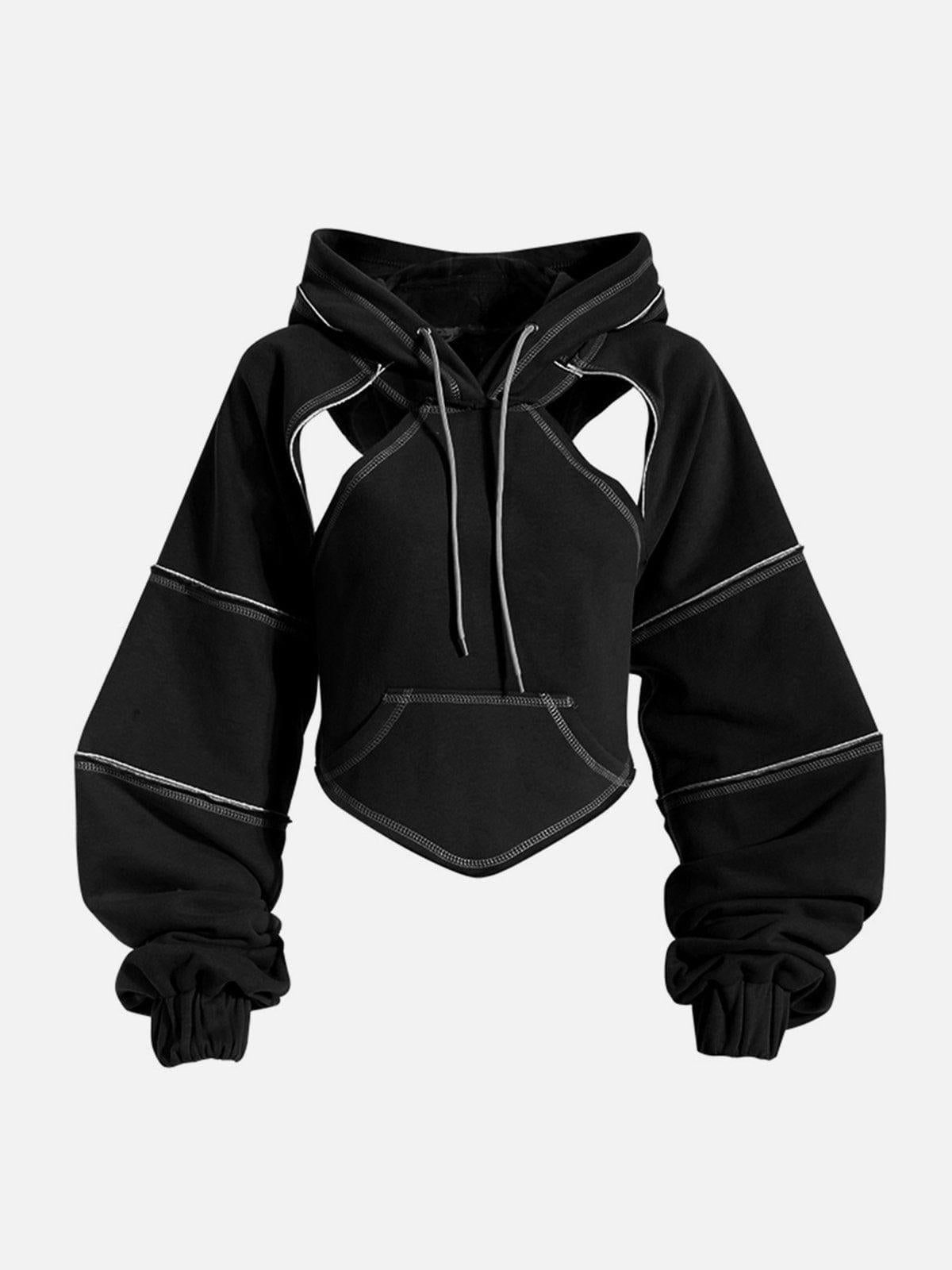 Concert Outfit Hollowed Back Tie-Bow Hoodie