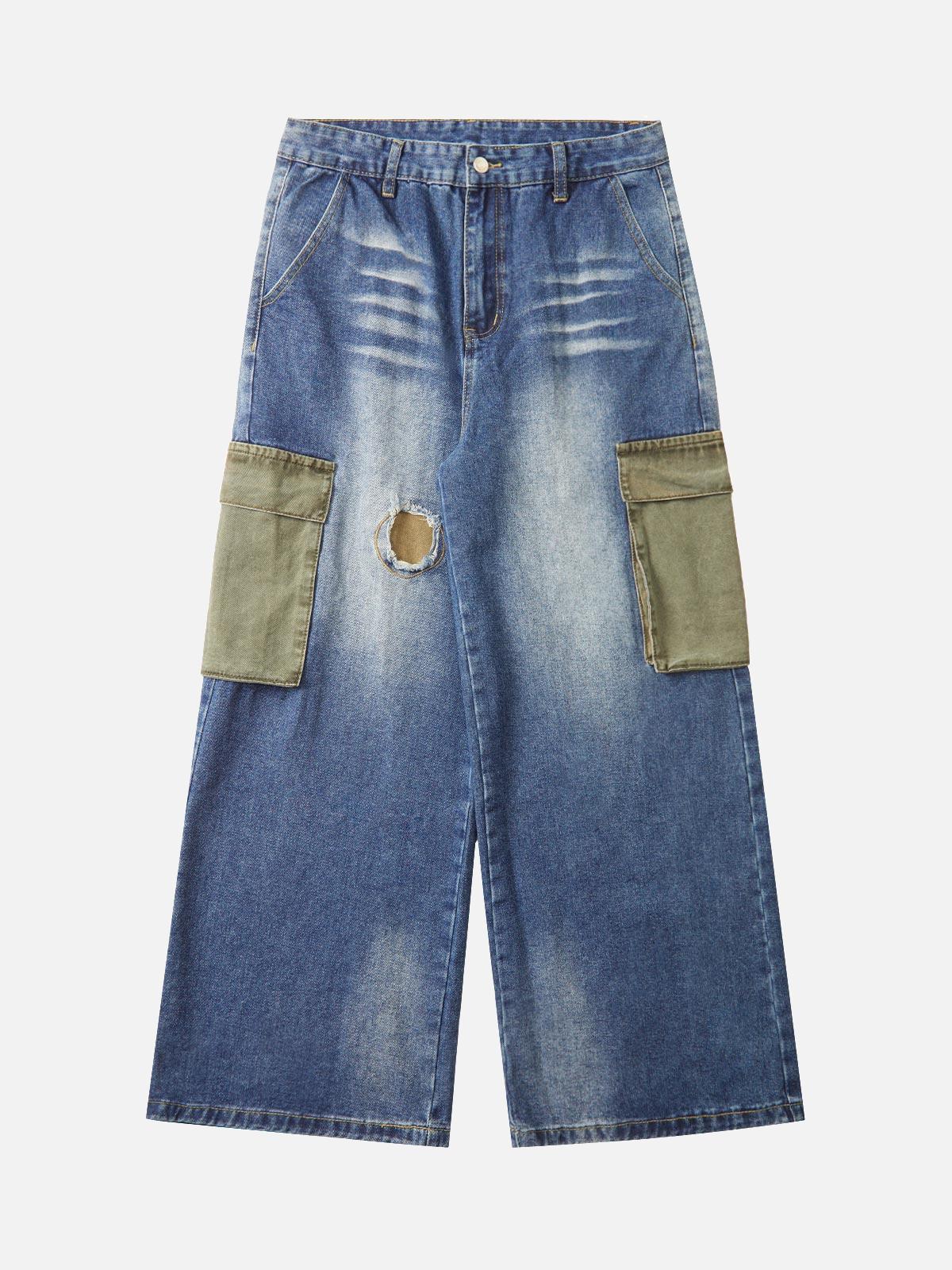 Concert Outfit Homemade Large Pocket Cargo Jeans