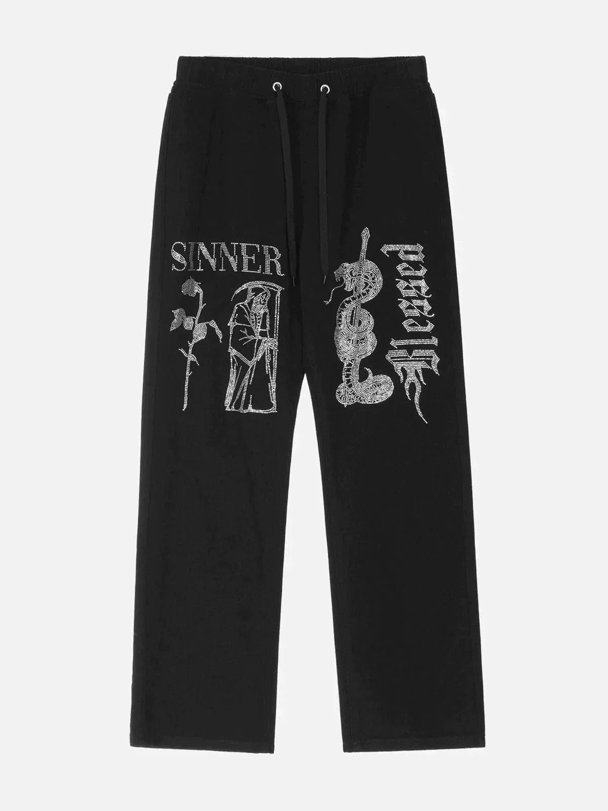 Concert Outfit Hot Diamond Craft Design Print Pants