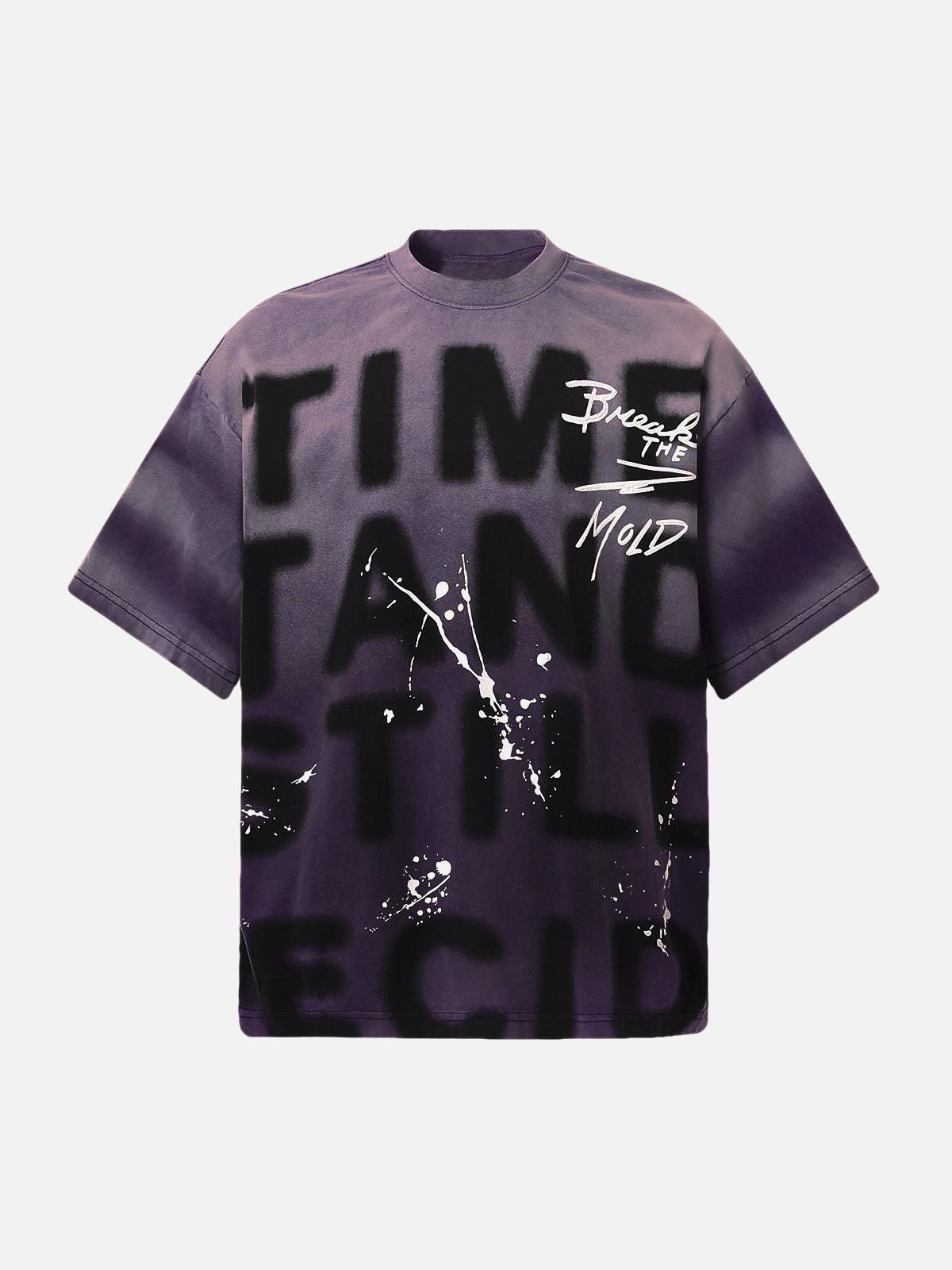 Concert Outfit Ink Splash Letter Print T-Shirt