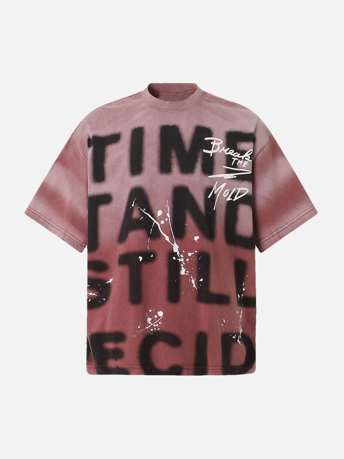 Concert Outfit Ink Splash Letter Print T-Shirt