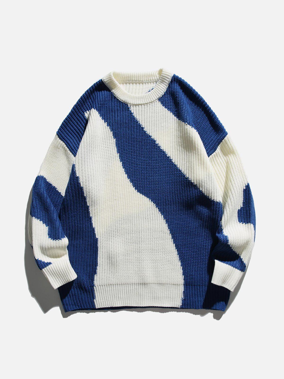 Concert Outfit Irregular Contrast Sweater