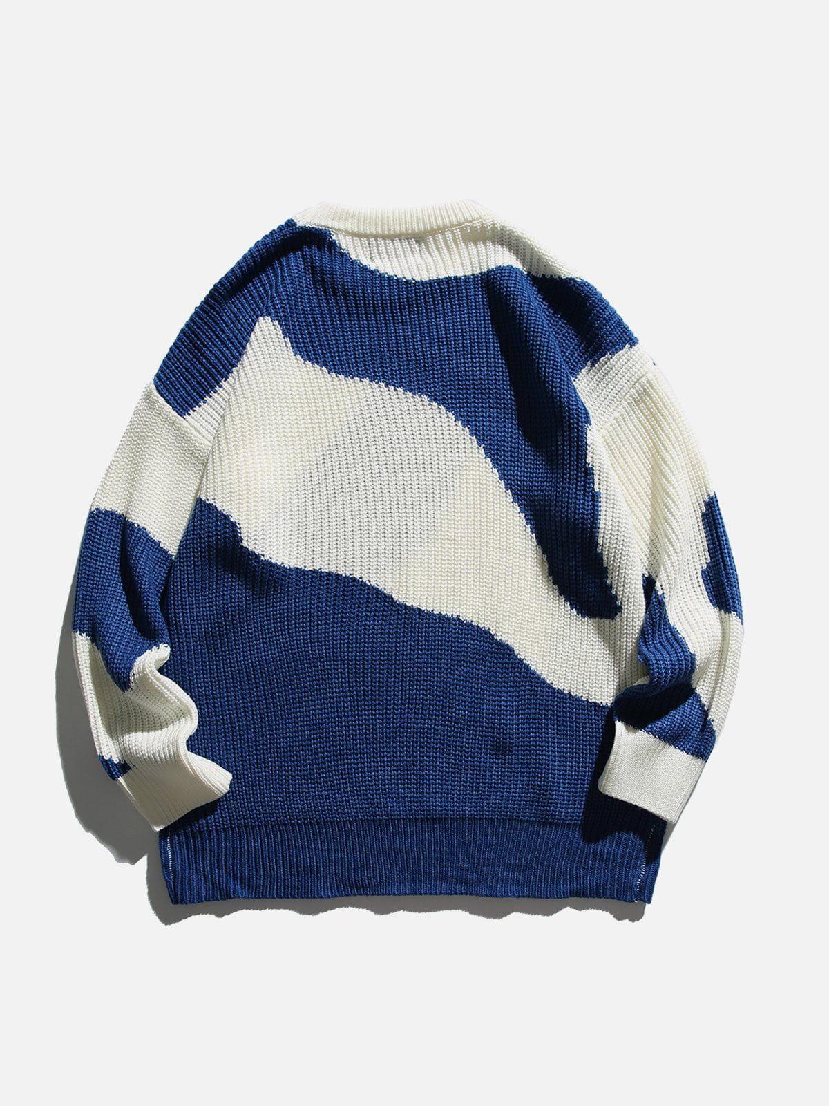 Concert Outfit Irregular Contrast Sweater