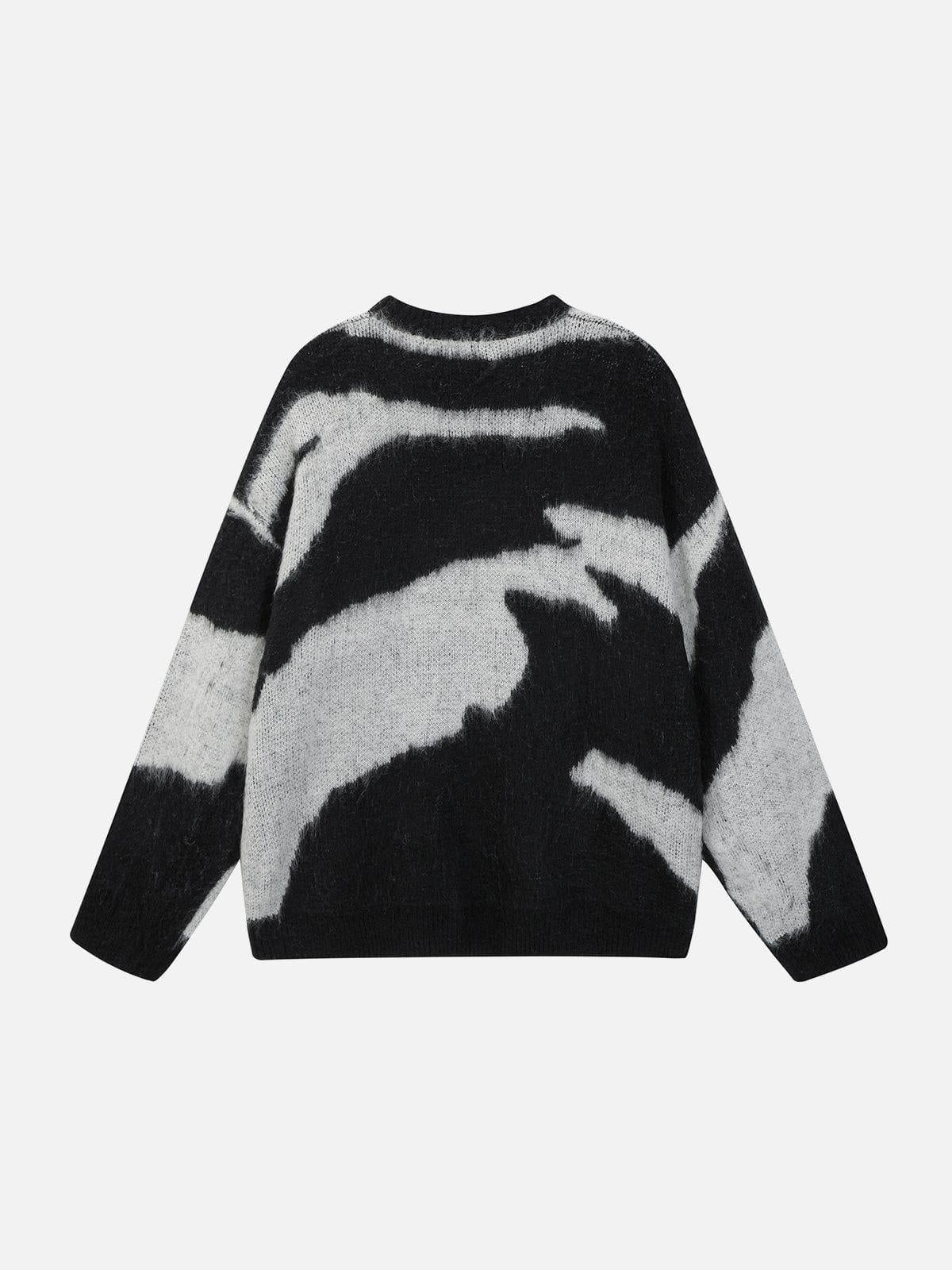 Concert Outfit Irregular Contrasting Color Sweater