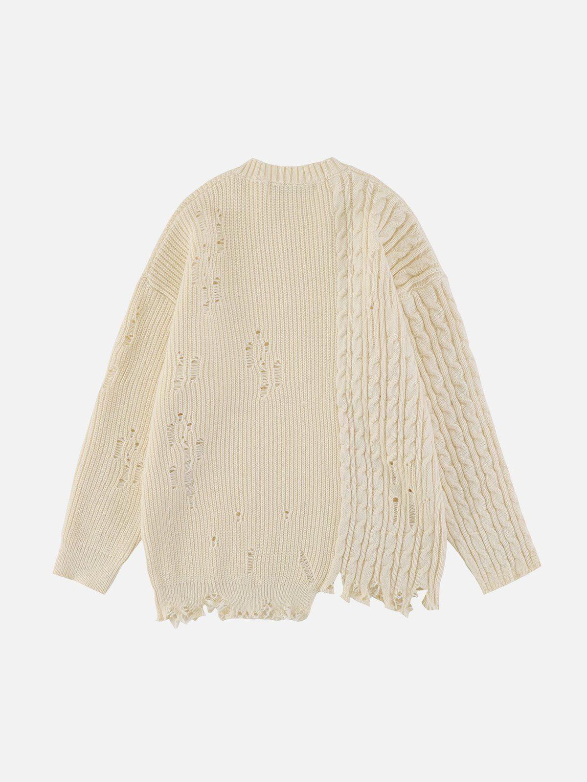 Concert Outfit Irregular Patchwork Twist Sweater