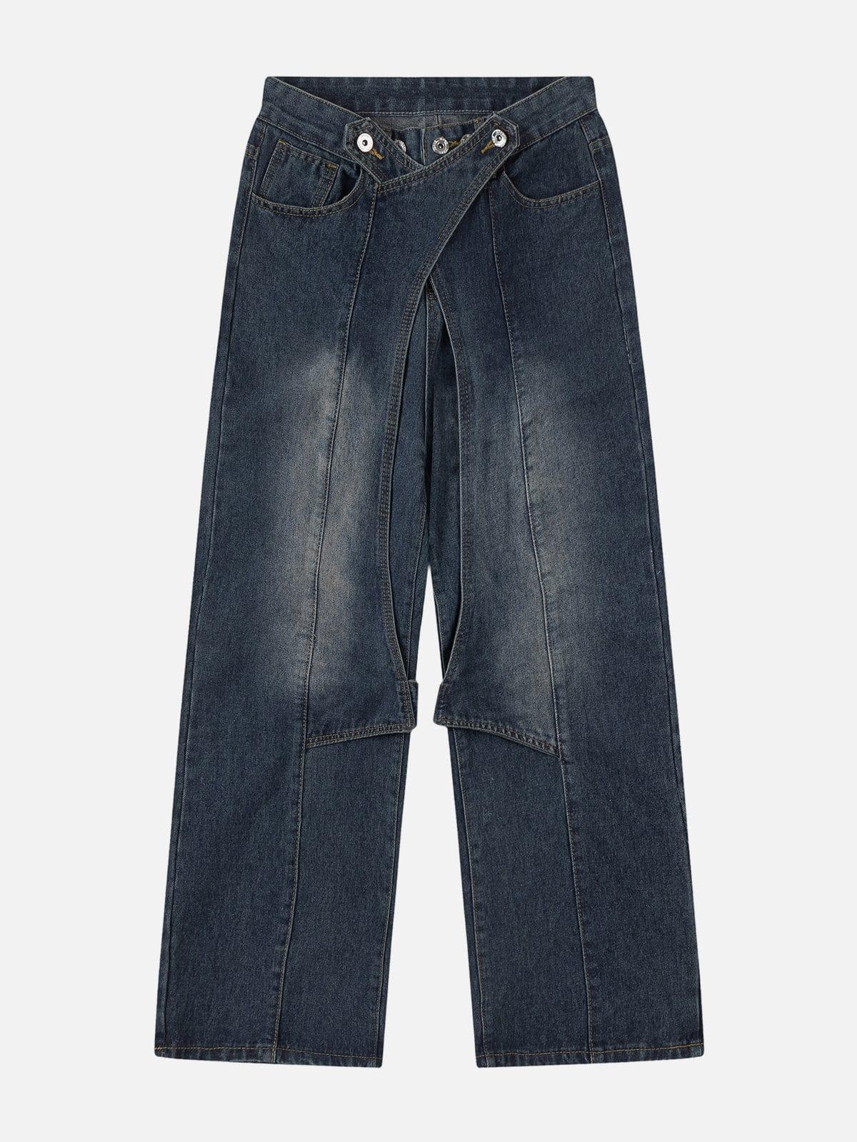 Concert Outfit Irregular Waist Wide Leg Jeans