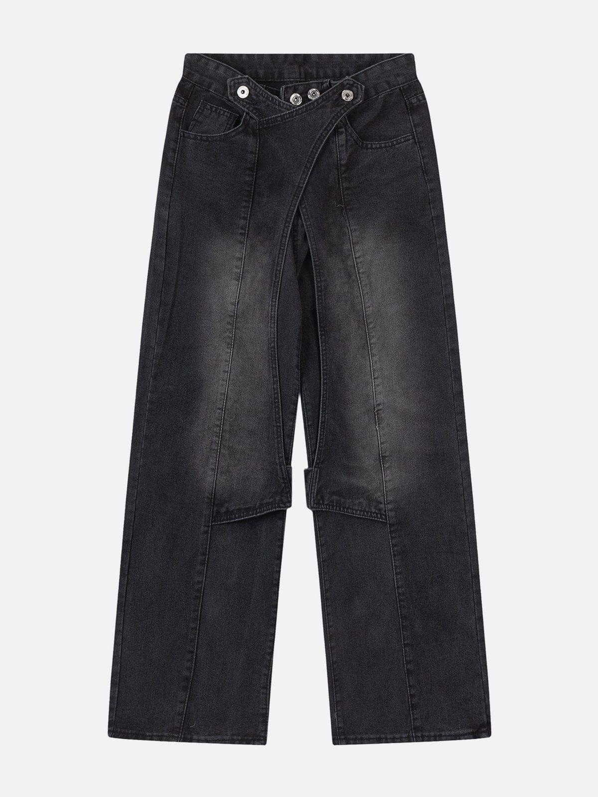 Concert Outfit Irregular Waist Wide Leg Jeans