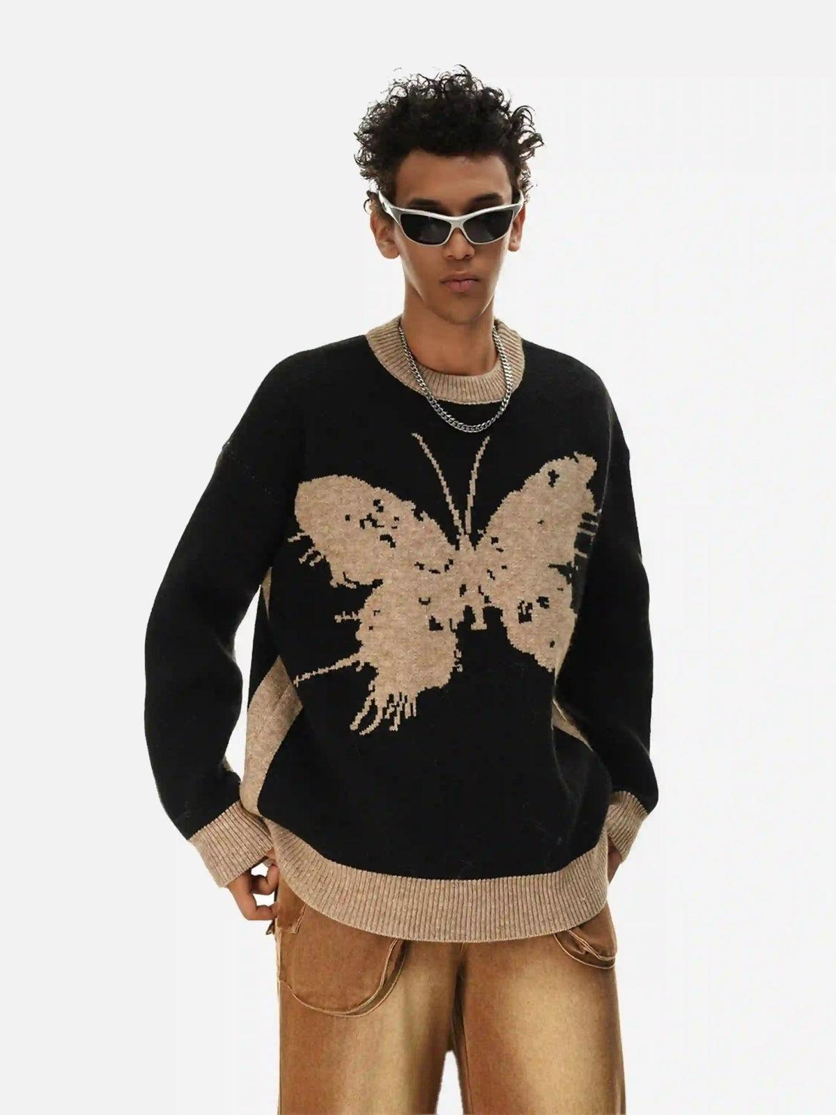 Concert Outfit Jacquard Butterfly Sweater