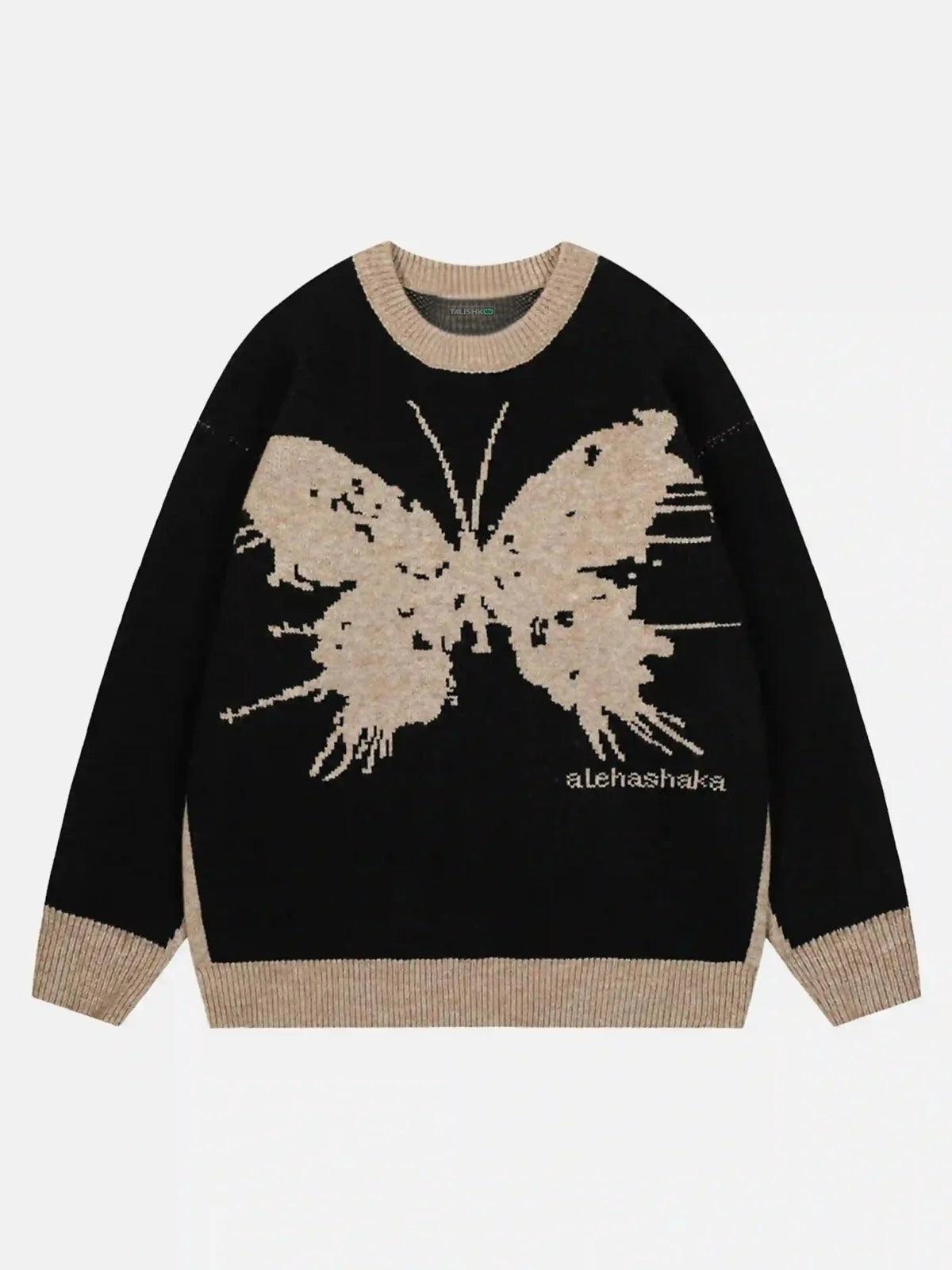 Concert Outfit Jacquard Butterfly Sweater