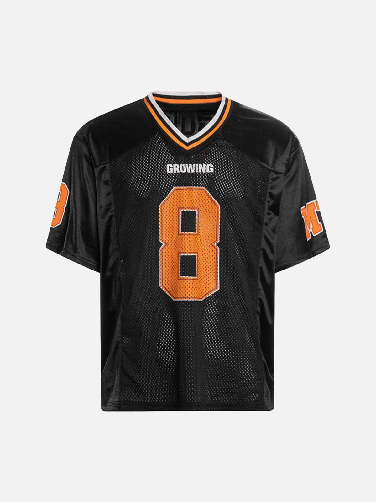 Concert Outfit Jersey Print Oversize V-Neck T-Shirt