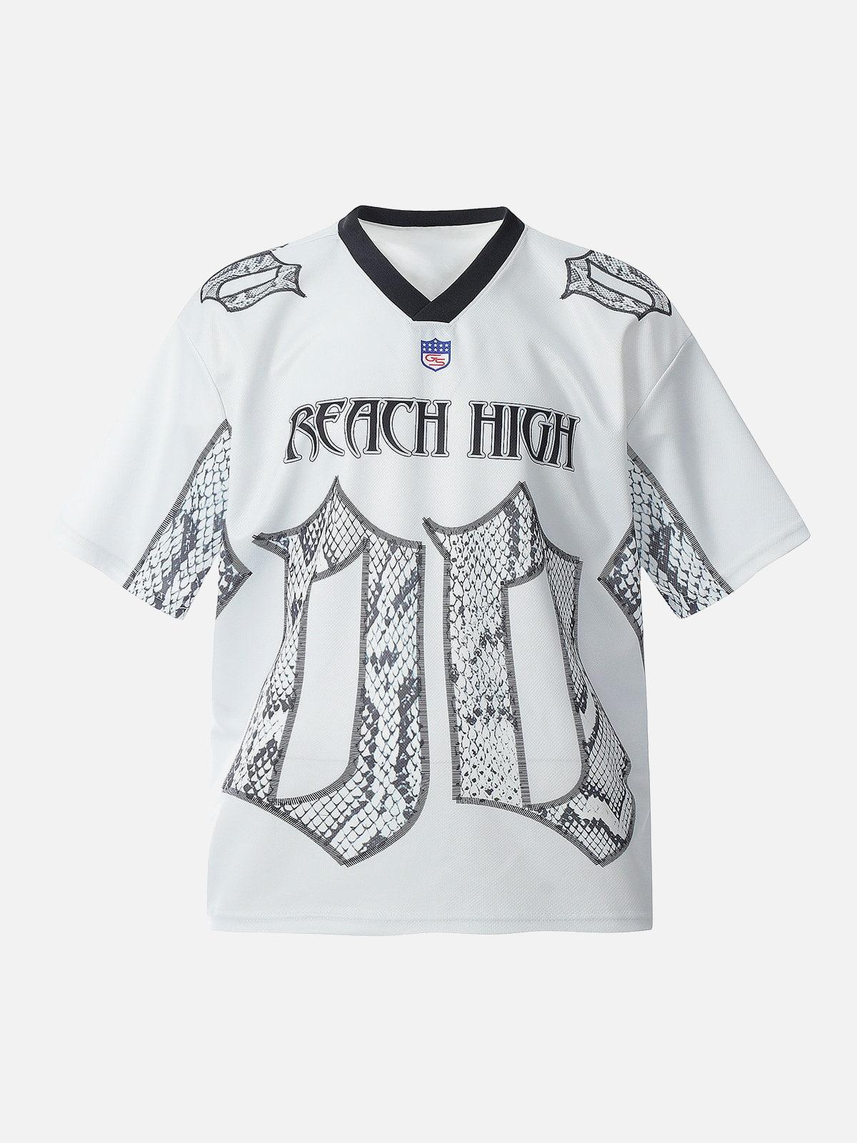 Concert Outfit Jersey Style Snake Print T-Shirt