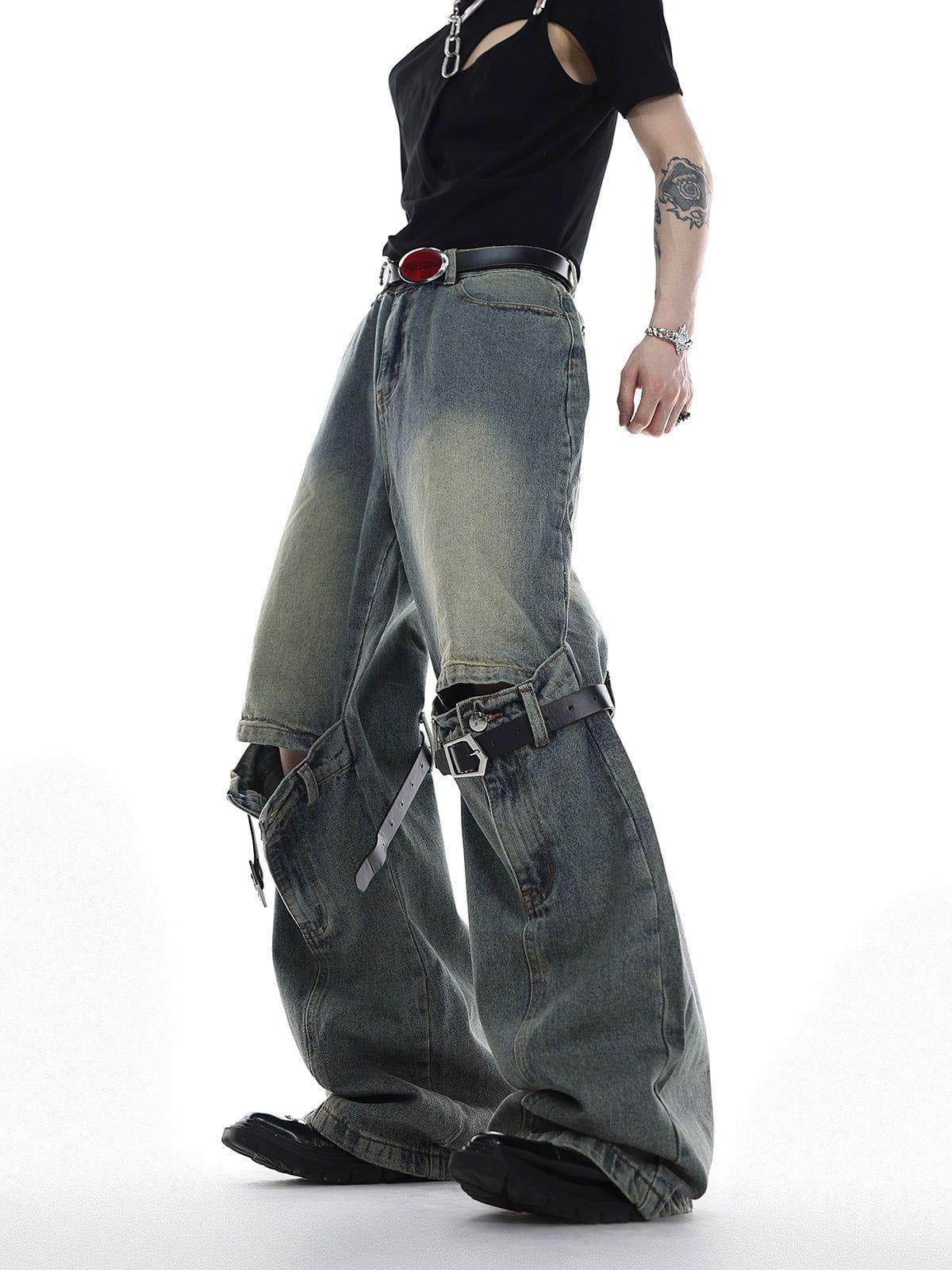 Concert Outfit Knee Belt Loose Jeans