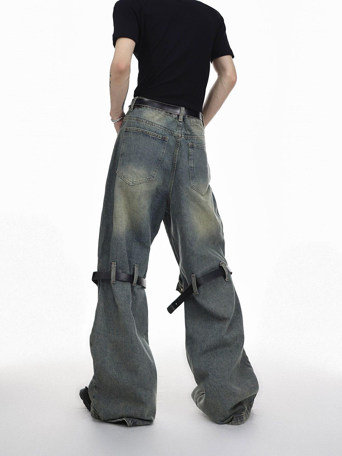 Concert Outfit Knee Belt Loose Jeans