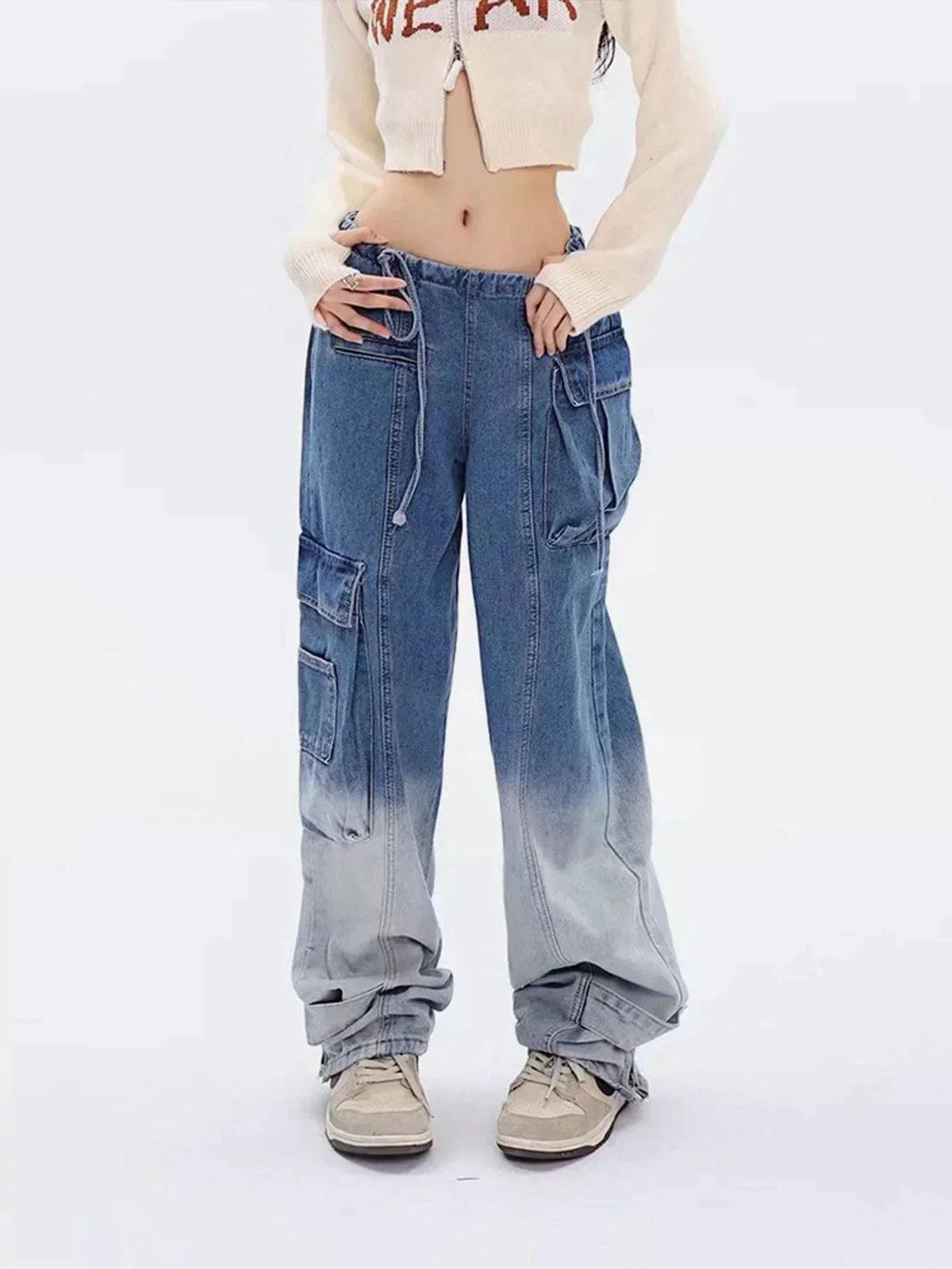 Concert Outfit Large Pocket Gradient Jeans
