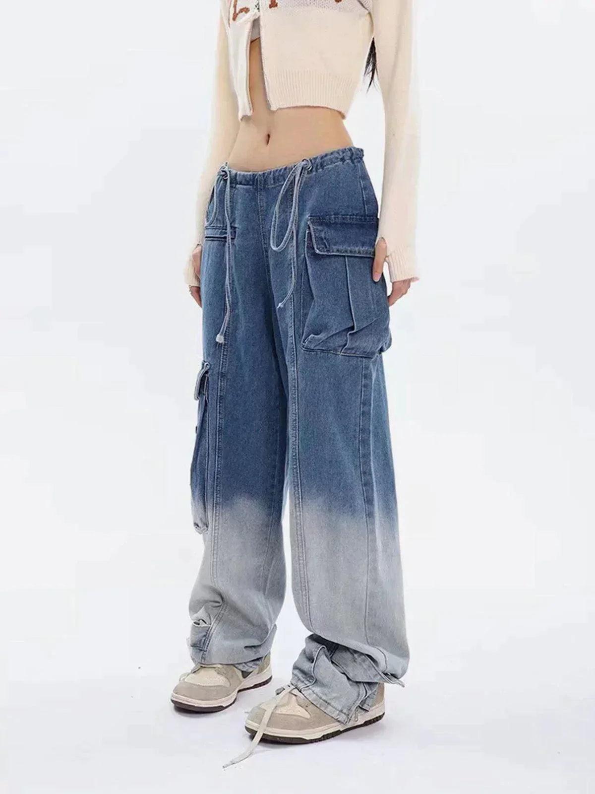 Concert Outfit Large Pocket Gradient Jeans