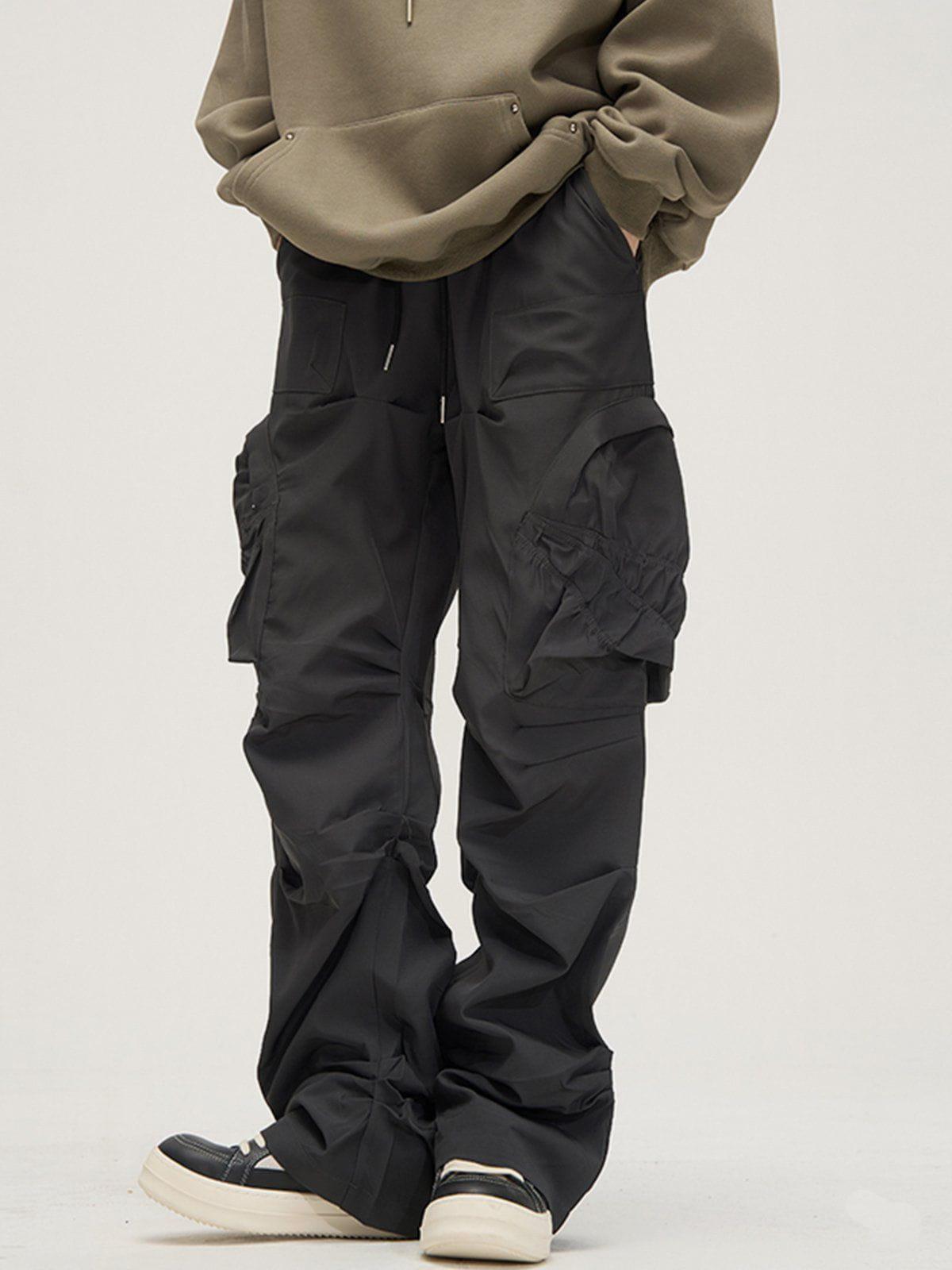 Concert Outfit Large Pocket Wrinkle Cargo Pants