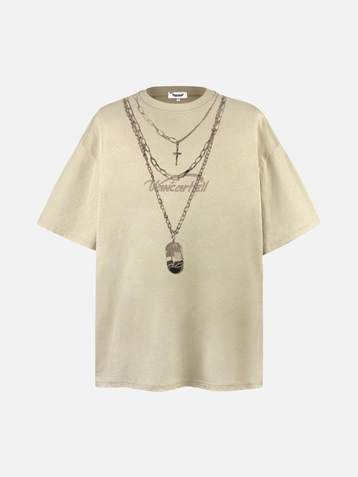 Concert Outfit Layered Chains Graphic Print Tee