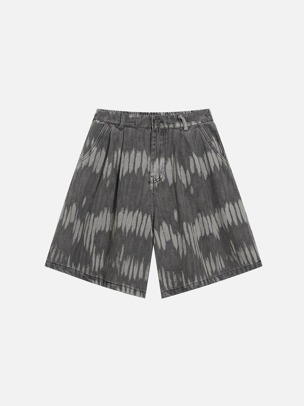 Concert Outfit Leaf Pattern Washed Jorts