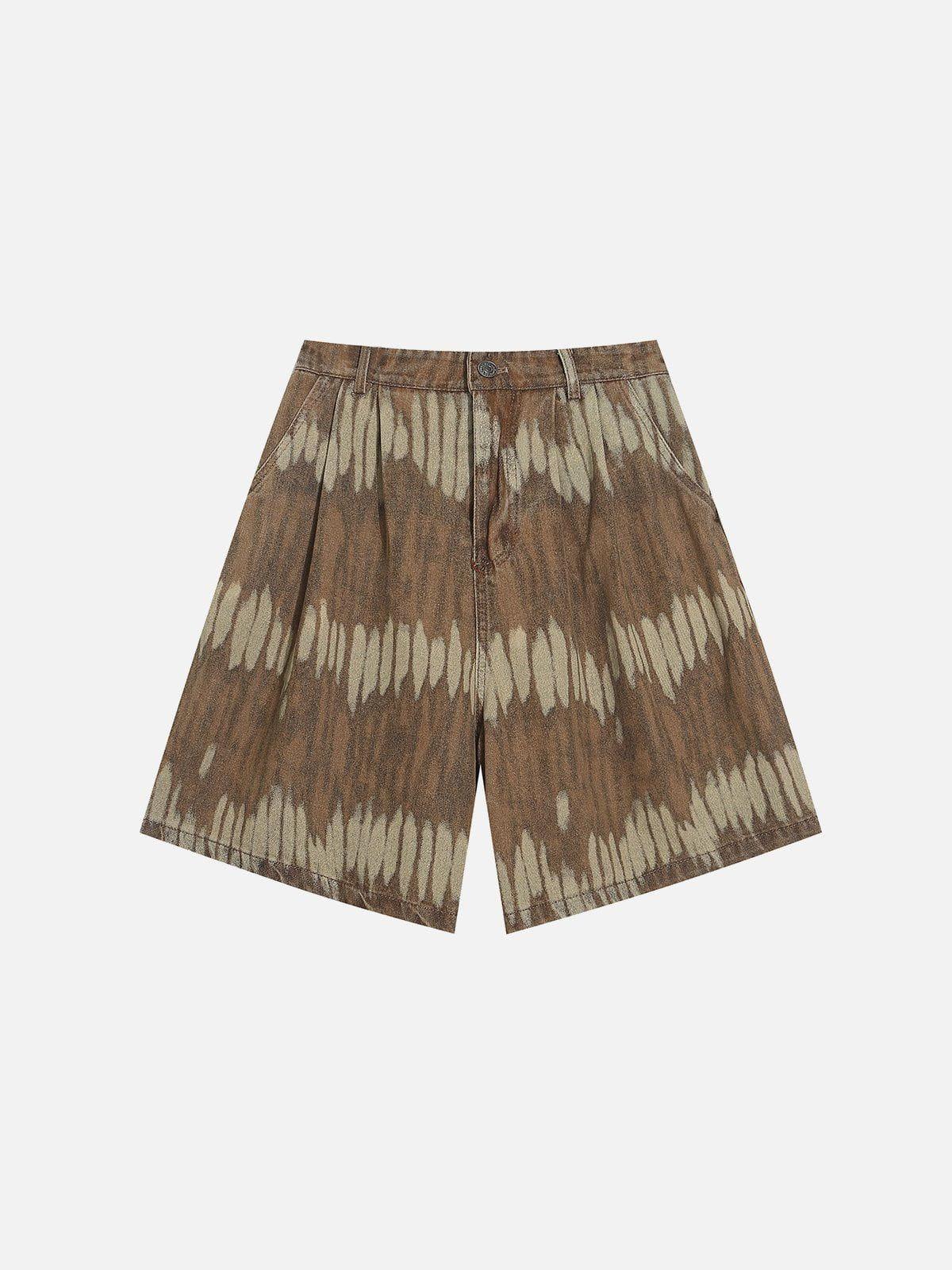 Concert Outfit Leaf Pattern Washed Jorts