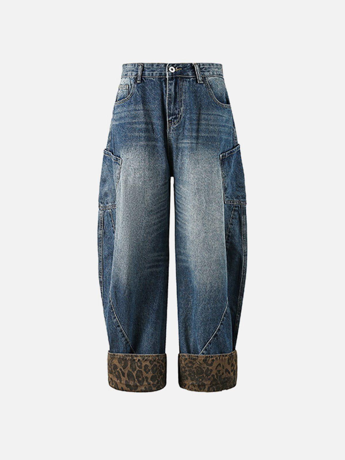 Concert Outfit Leopard Print Barrel Cuffed Jeans