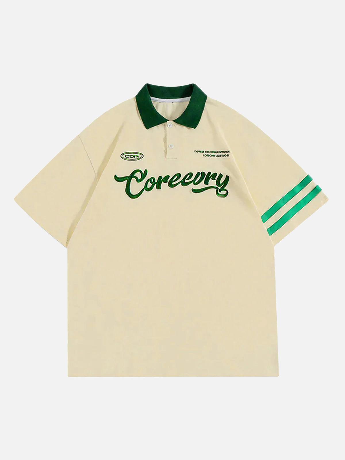 Concert Outfit Letter Embroidered Polo Shirt