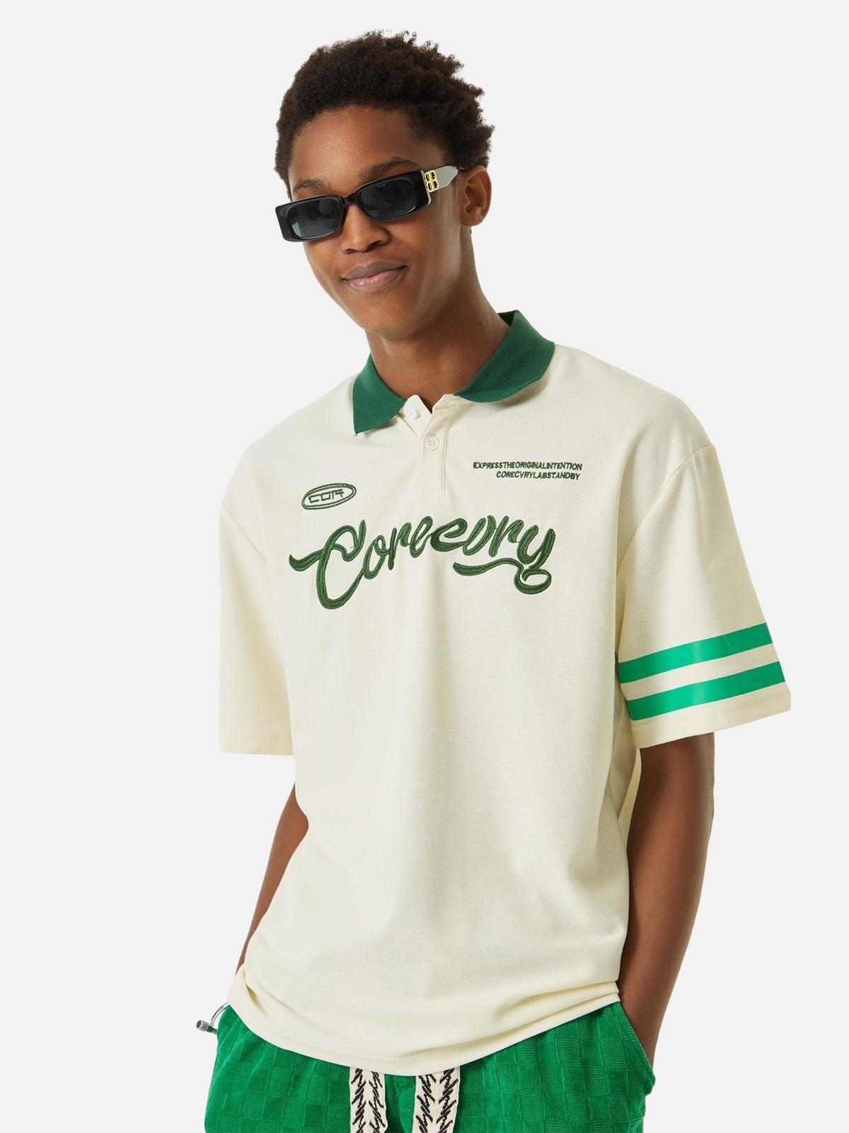 Concert Outfit Letter Embroidered Polo Shirt