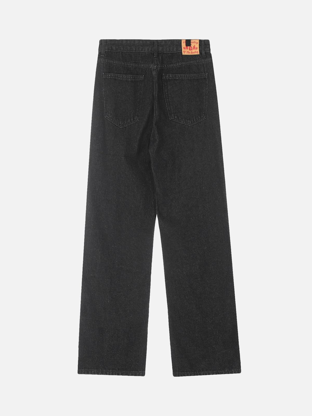Concert Outfit Letter Embroidery Hip-Hop Washed Jeans