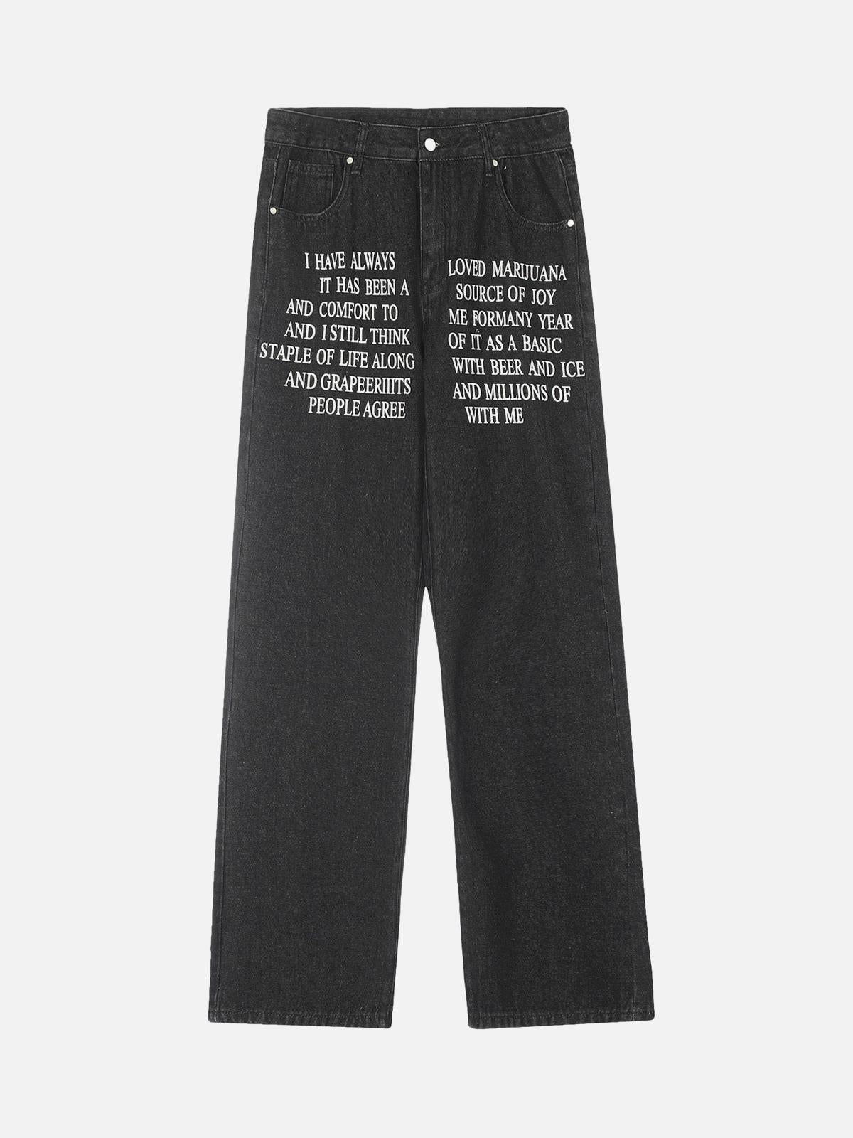 Concert Outfit Letter Embroidery Hip-Hop Washed Jeans