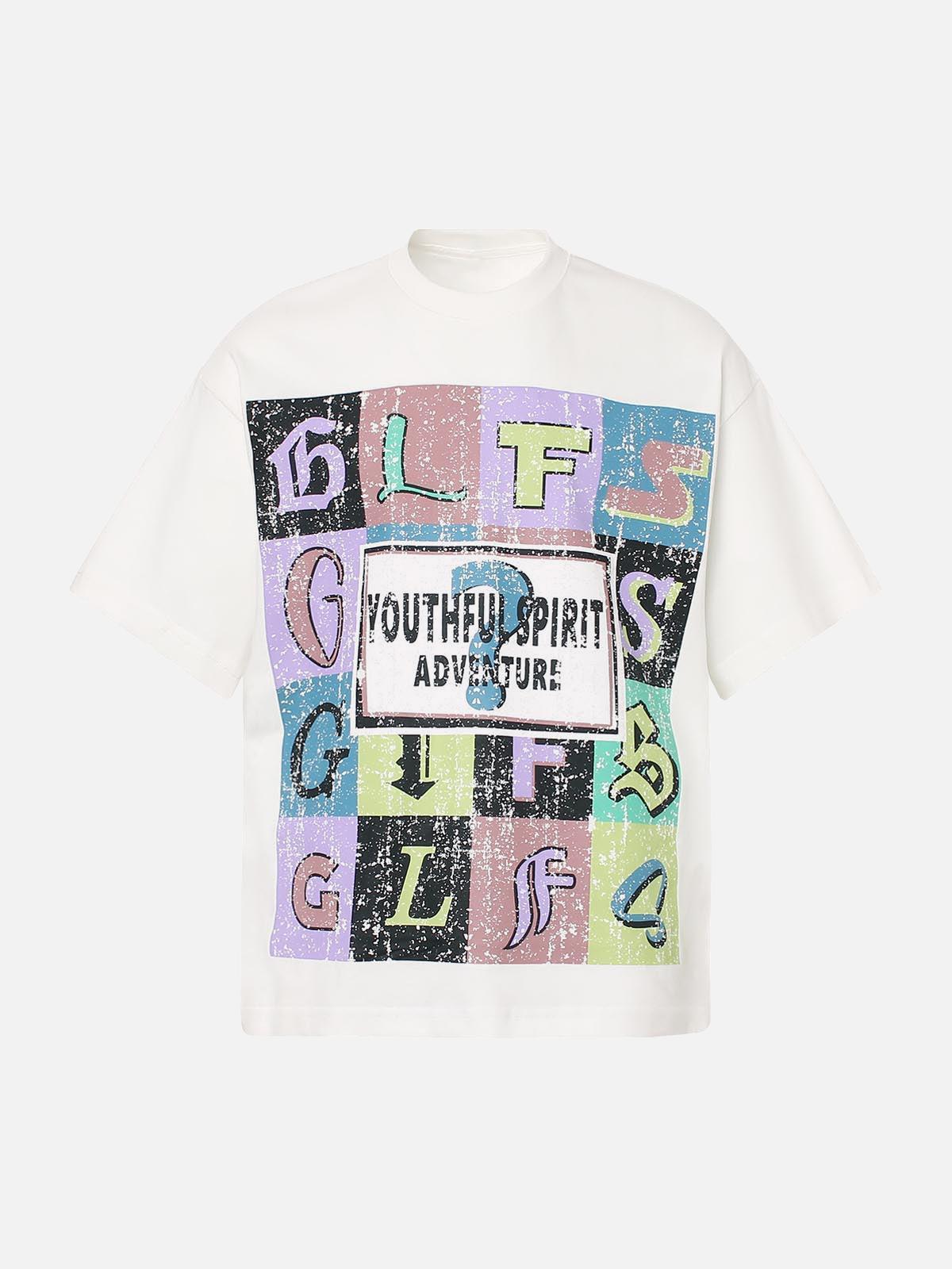 Concert Outfit Letter Graphic Crew-Neck T-Shirt