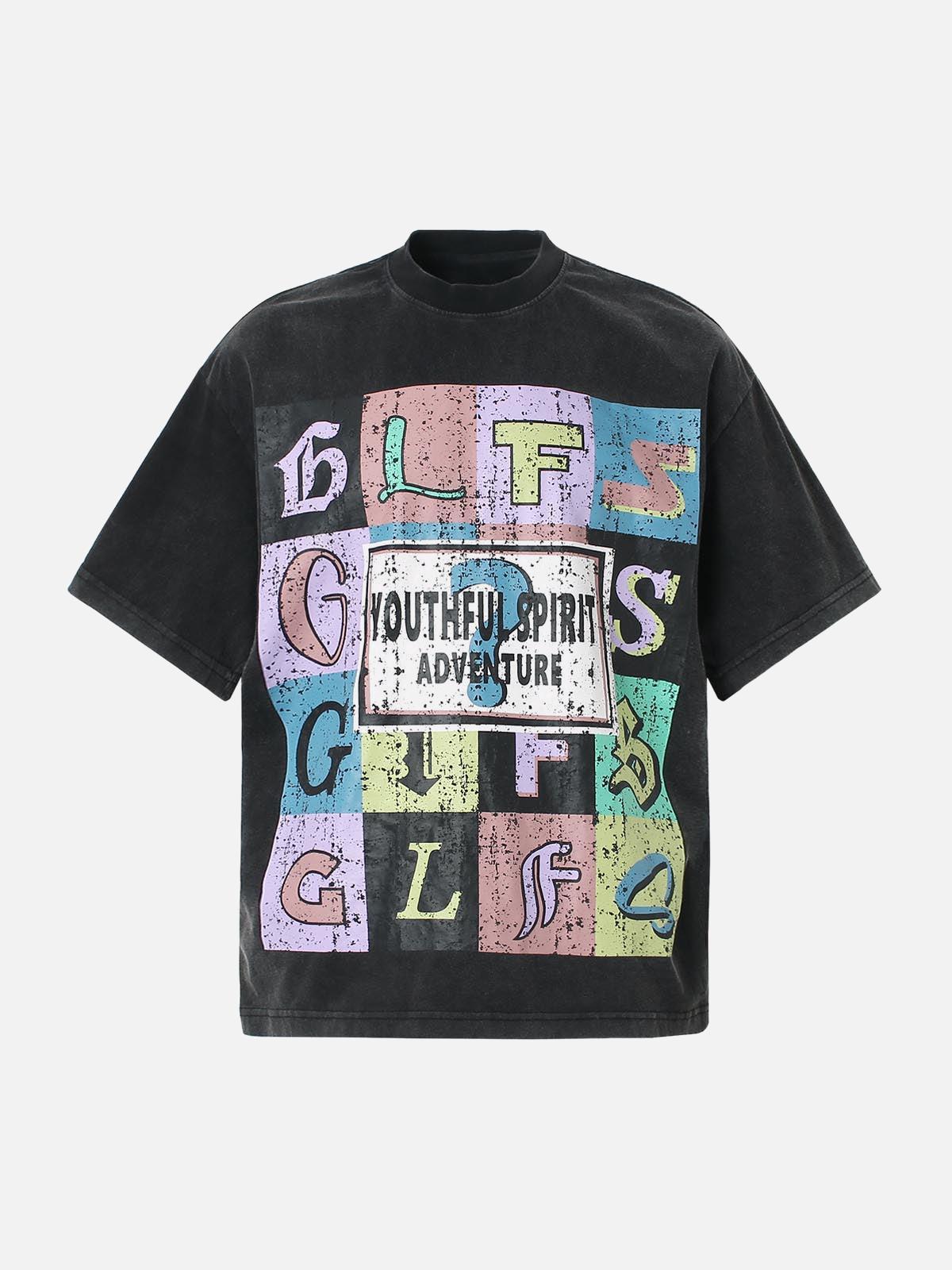 Concert Outfit Letter Graphic Crew-Neck T-Shirt