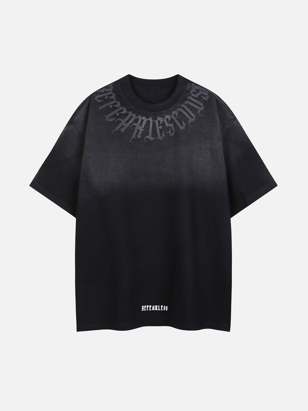 Concert Outfit Letter Printing Gradient Tee