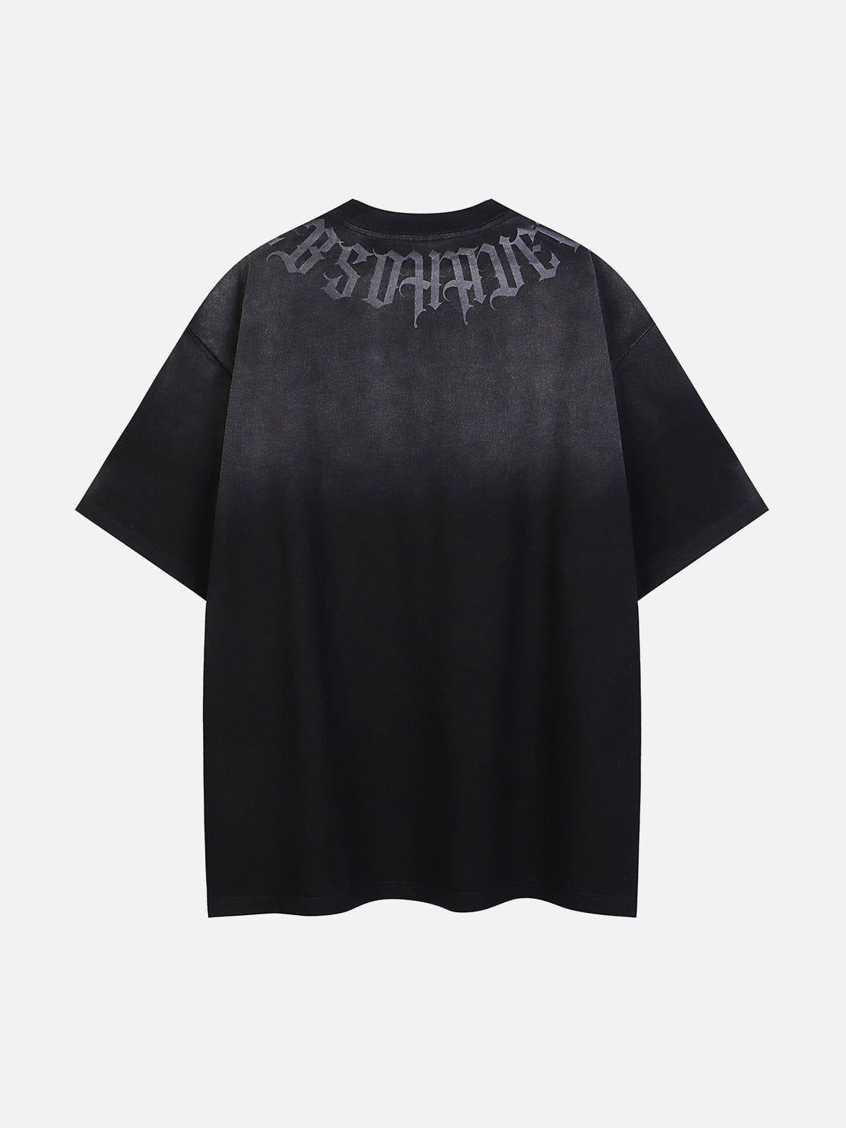 Concert Outfit Letter Printing Gradient Tee