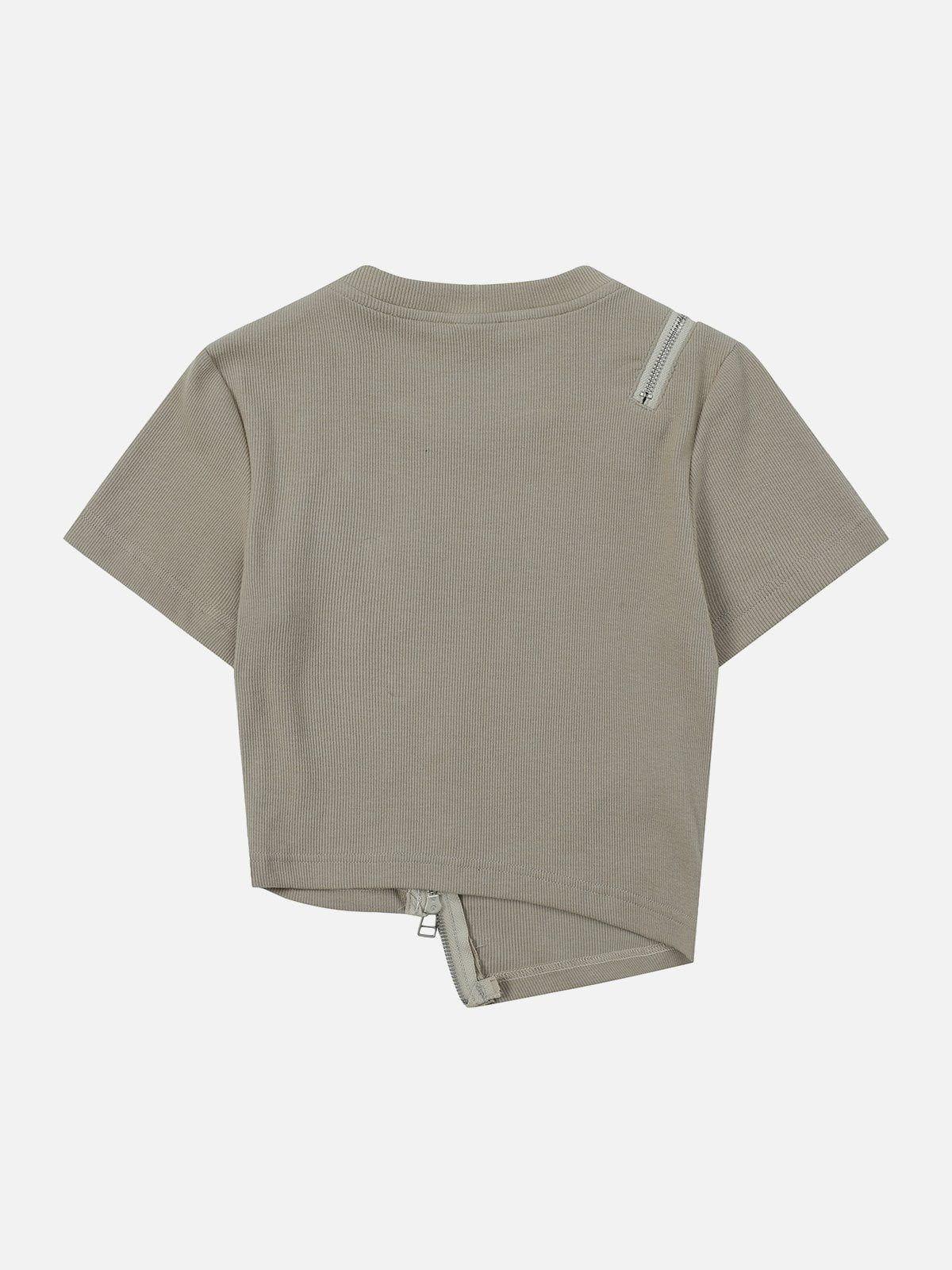 Concert Outfit Letter Printing Zip Tee