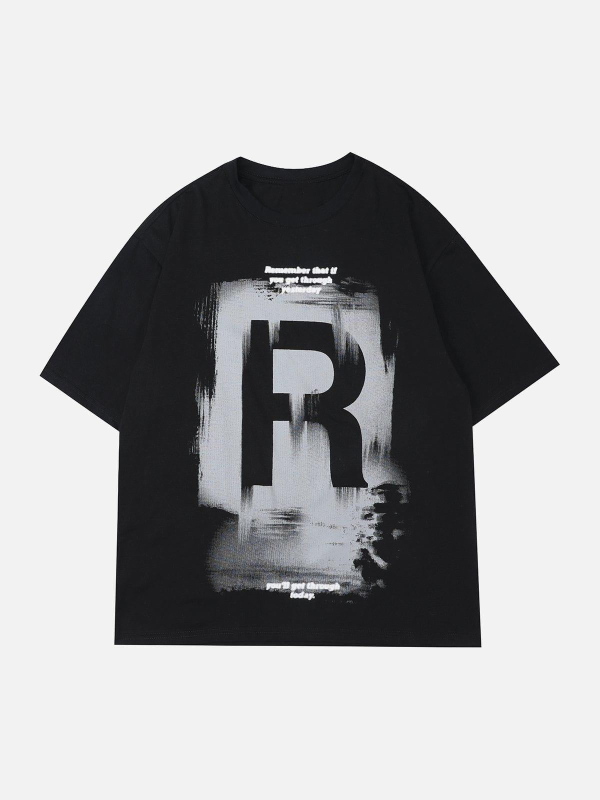 Concert Outfit Lettering Graffiti Print Tee