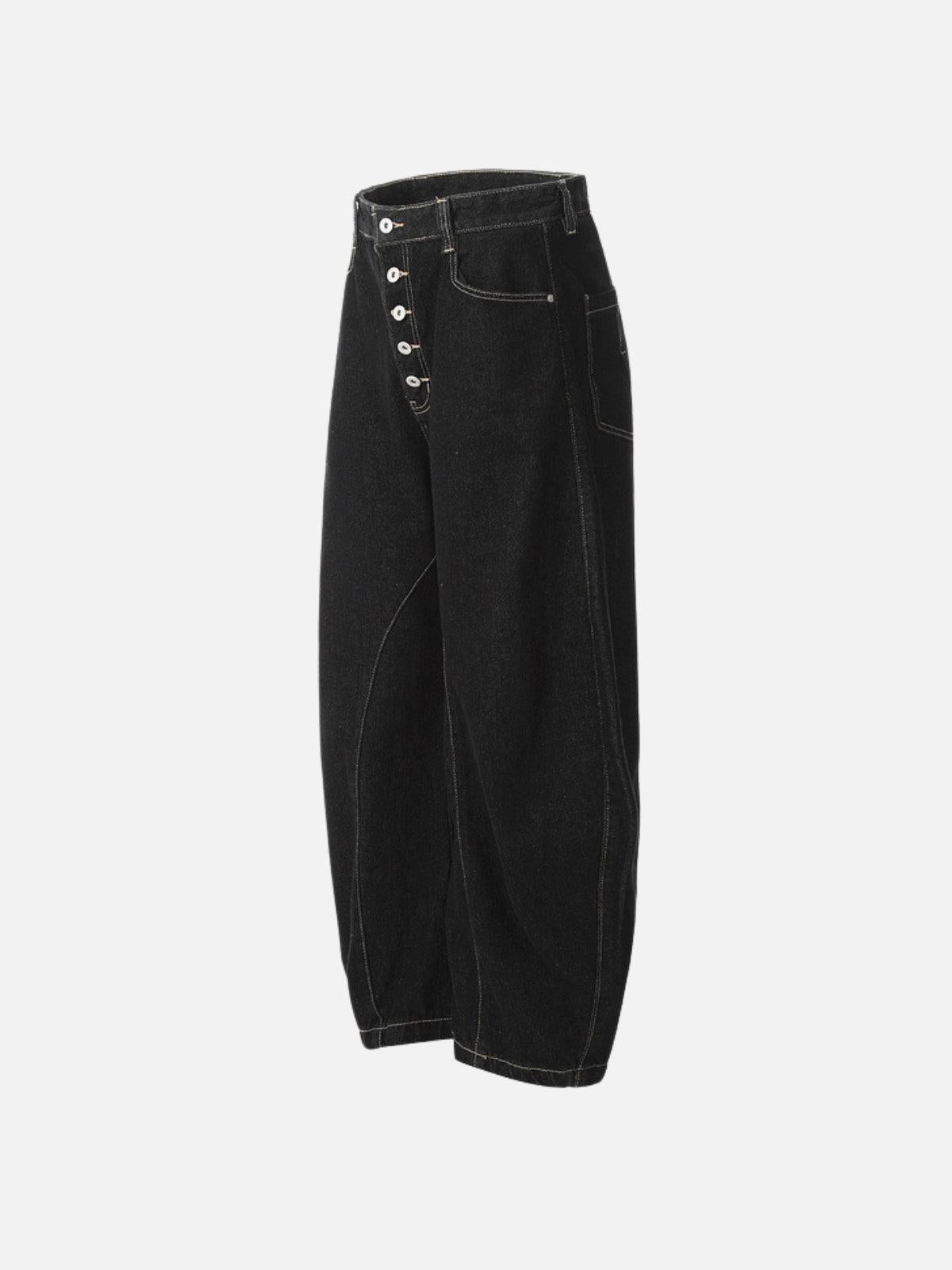 Concert Outfit Line Embroidery Barrel Loose Jeans