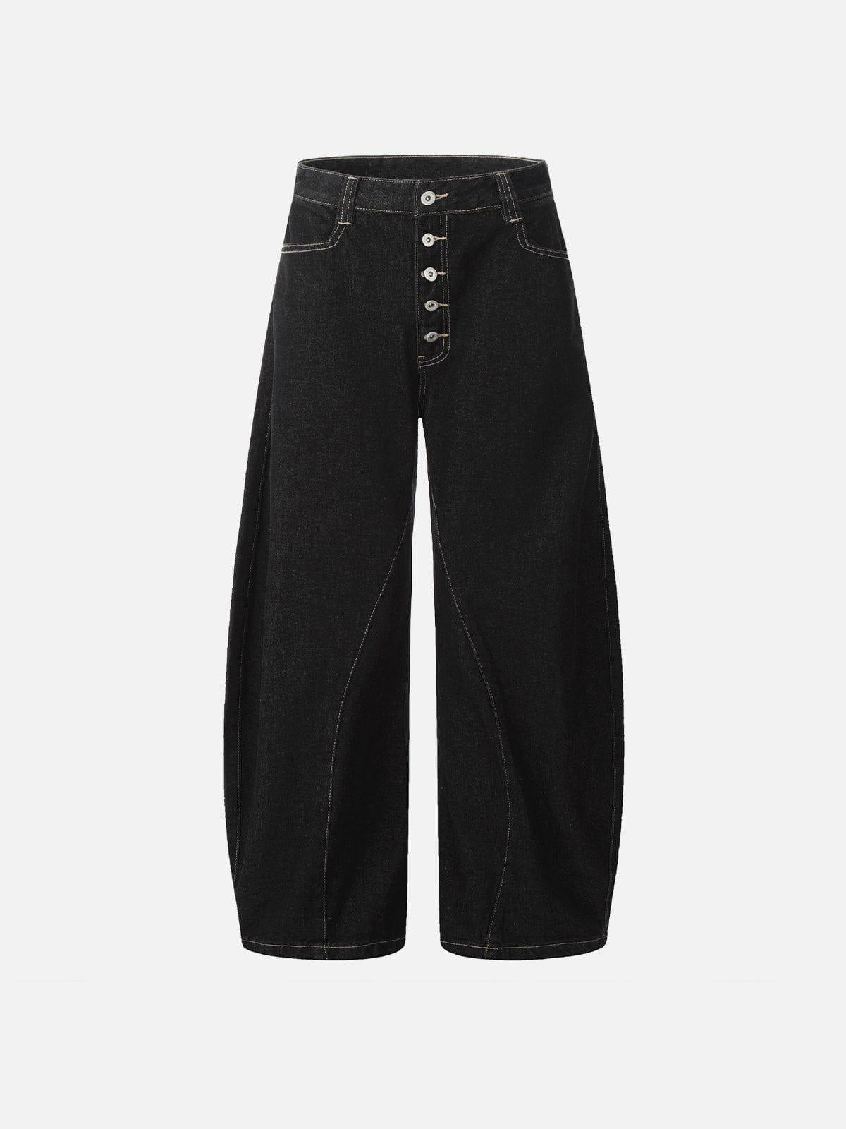 Concert Outfit Line Embroidery Barrel Loose Jeans